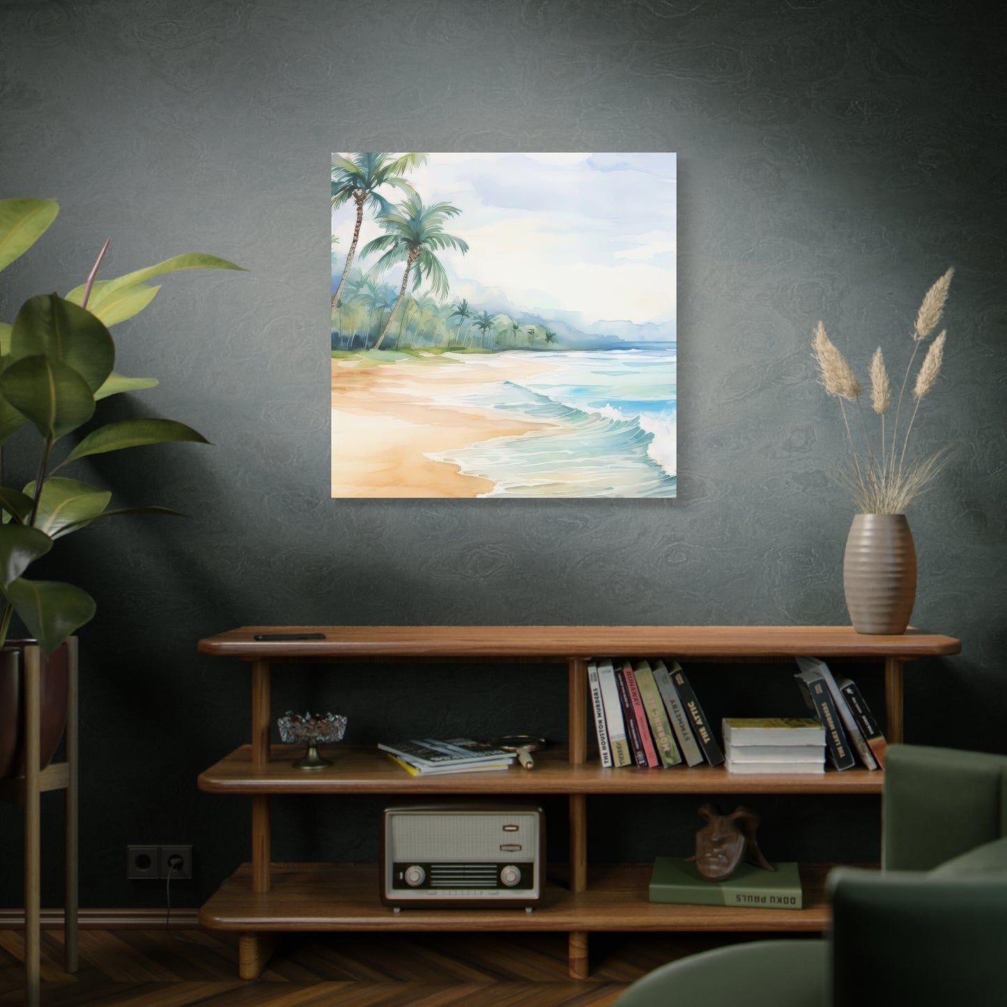 Beach Vibes Wall Art, Coastal Canvas Print, Tropical Decor, Ocean Scene Artwork, Home Decor, Gift for Beach Lovers, Summer Wall Art