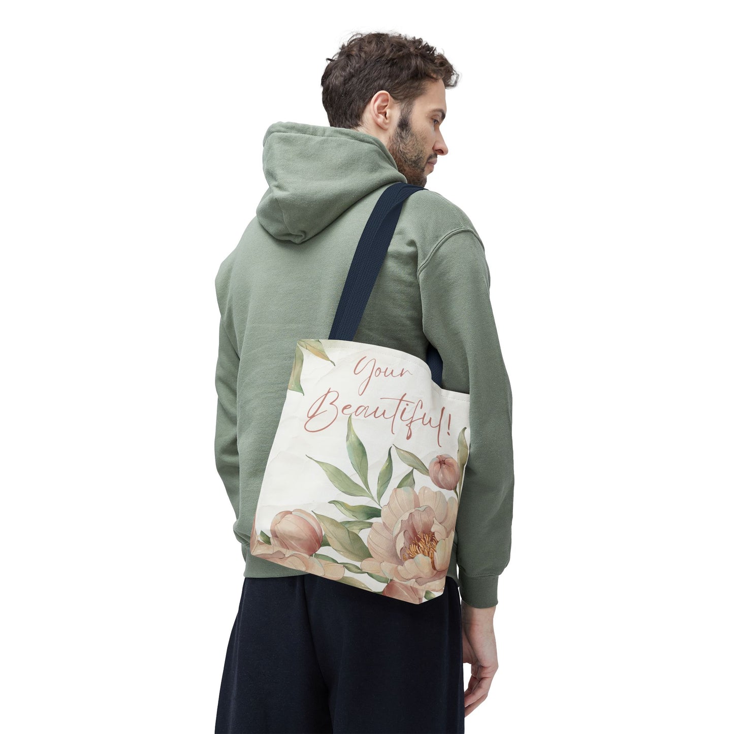 Your Beautiful Floral Tote Bag, Inspirational Tote, Eco-Friendly Tote, Gift for Mom, Fashionable Grocery Bag