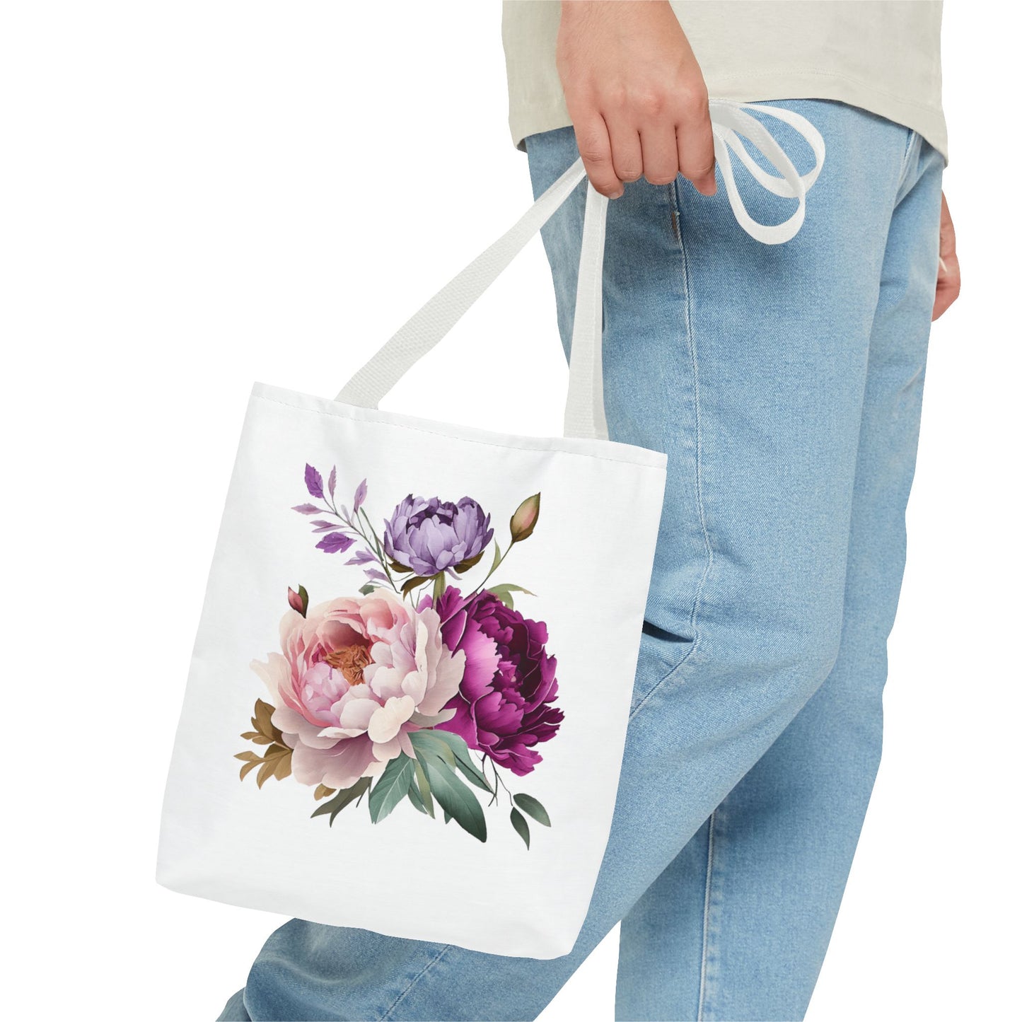 Floral Tote Bag, Botanical Shopping Tote, Eco-Friendly Grocery Bag, Chic Floral Purse, Mother's Day Gift, Spring Floral Carryall