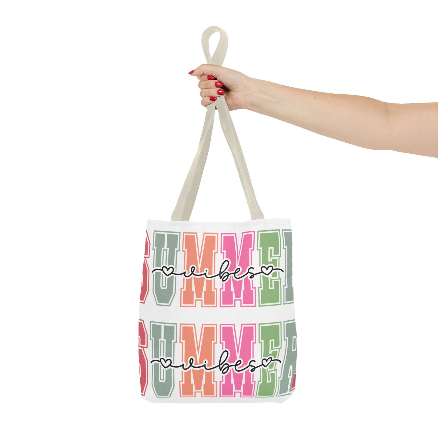 Colorful Summer Vibes Tote Bag, Beach Bag, Shopping Tote, Eco-Friendly Carryall, Vacation Essentials