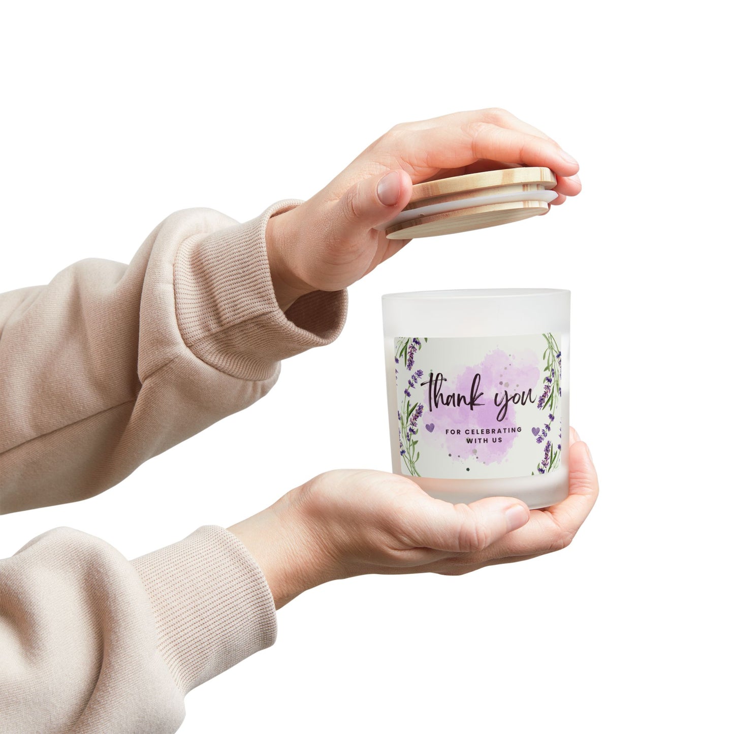 Personalized Thank You Candle - Frosted Glass 11oz