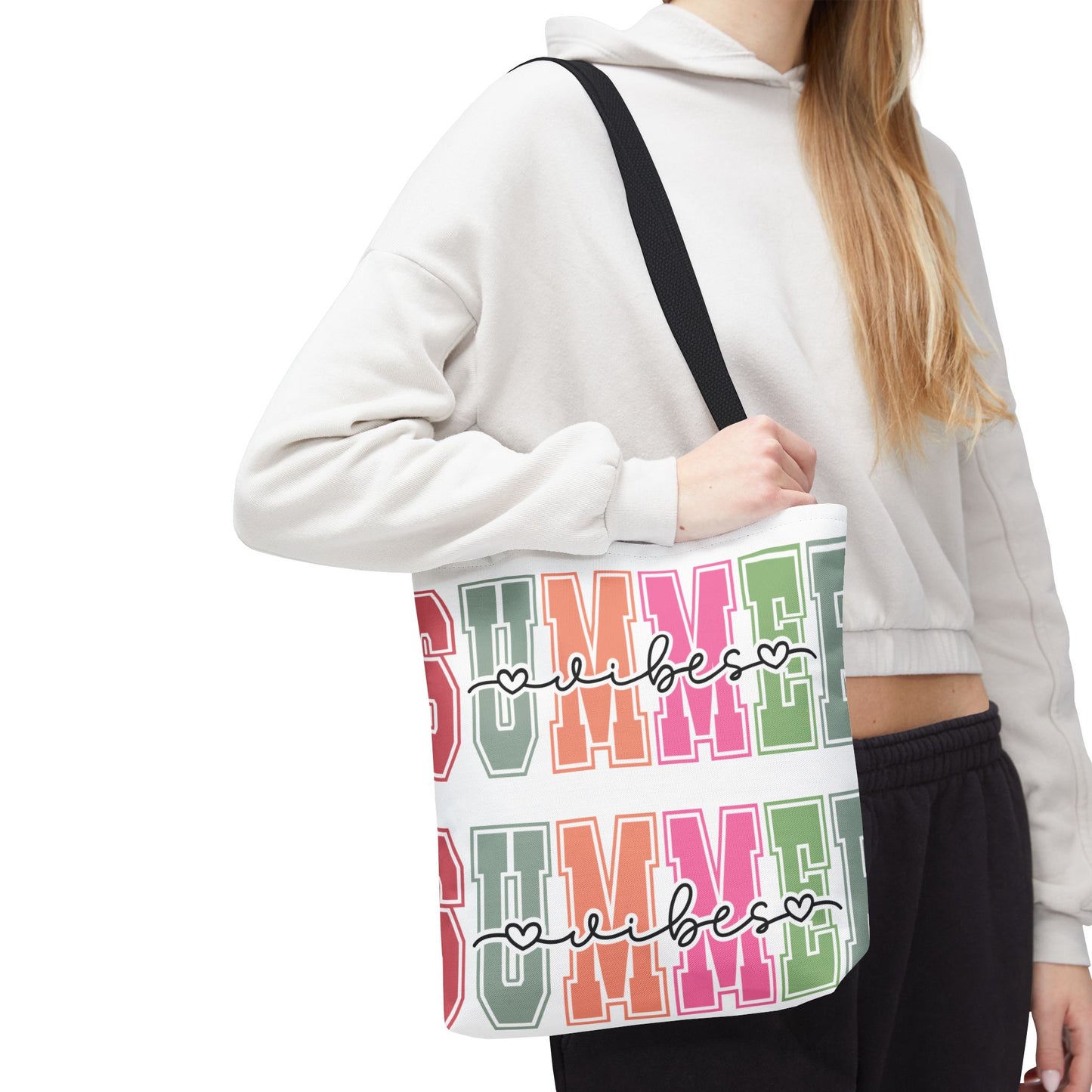 Colorful Summer Vibes Tote Bag, Beach Bag, Shopping Tote, Eco-Friendly Carryall, Vacation Essentials