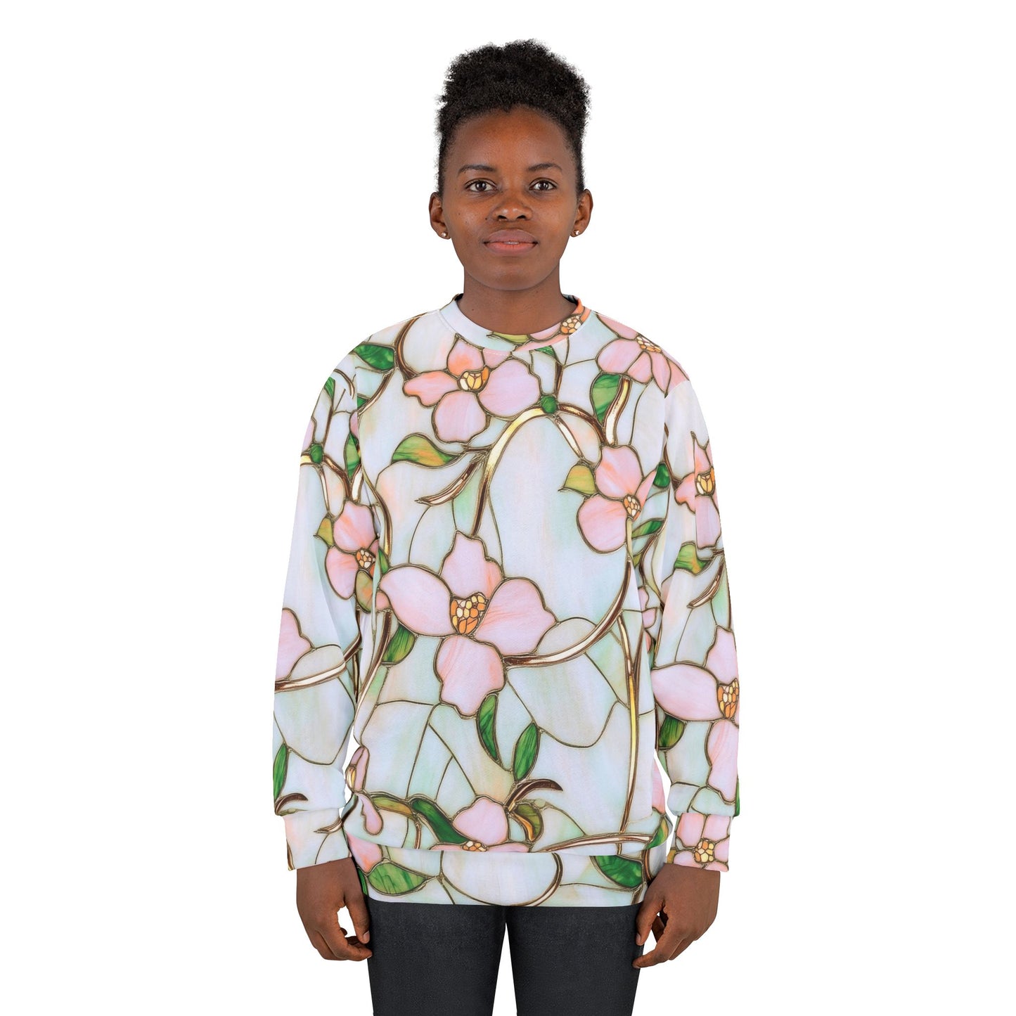 Stylish Floral Unisex Sweatshirt, Cozy Spring Fashion, Gift for Her, Perfect for Everyday Wear, Floral AOP Design