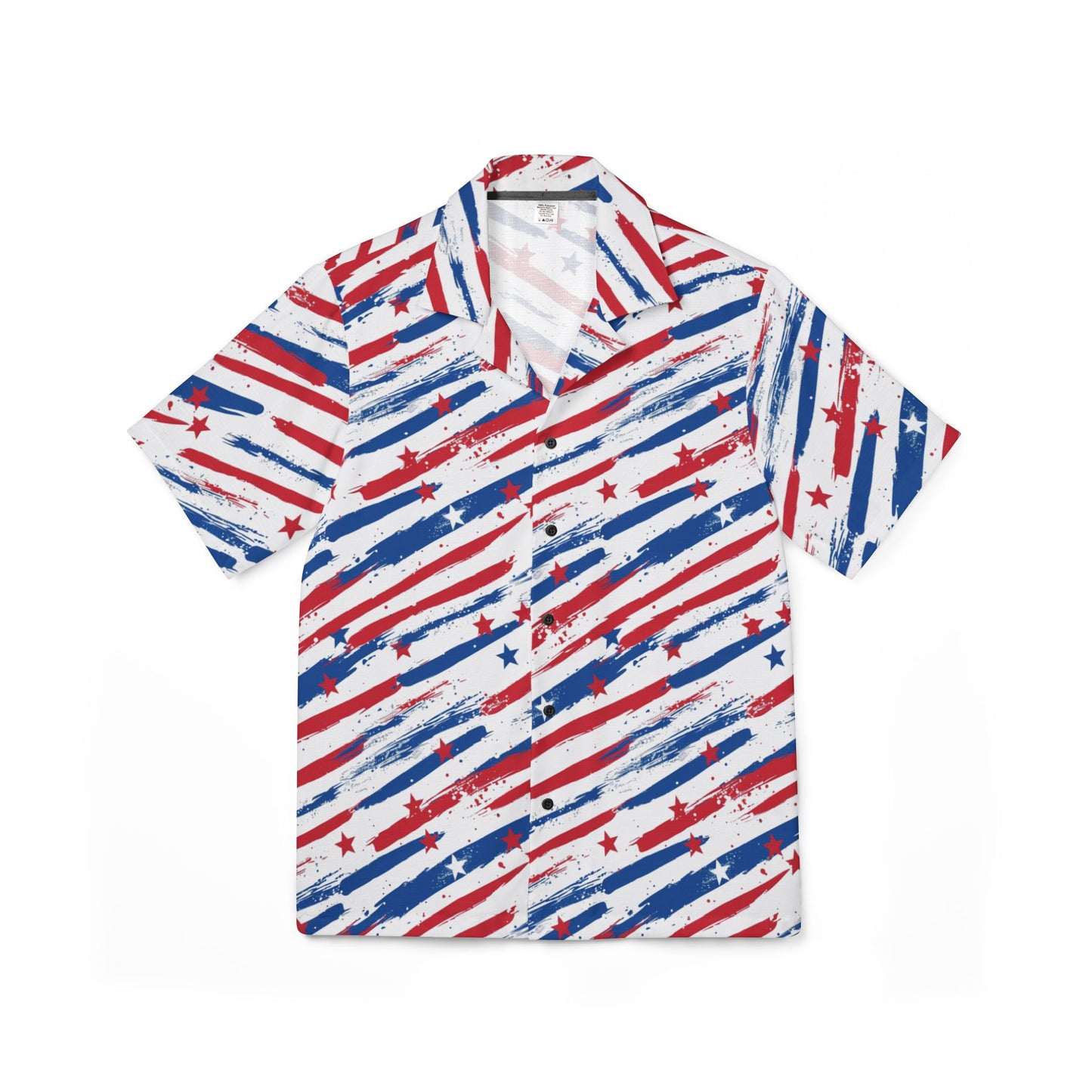 Patriotic Hawaiian Camp Shirt, Casual Summer Shirt, 4th of July Outfit, Beachwear, Vacation Essentials