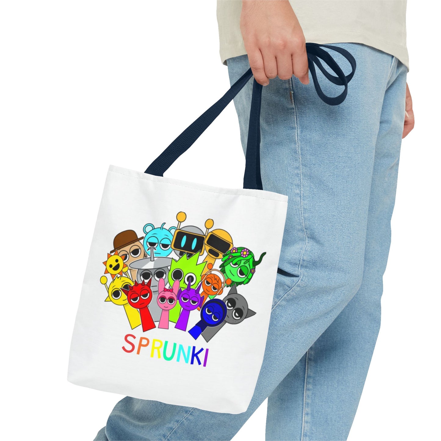 Fun Character Tote Bag – Sprunki Design, Cute Shopping Bag, Colorful Art Tote, Gift for Kids, Cartoon Lovers