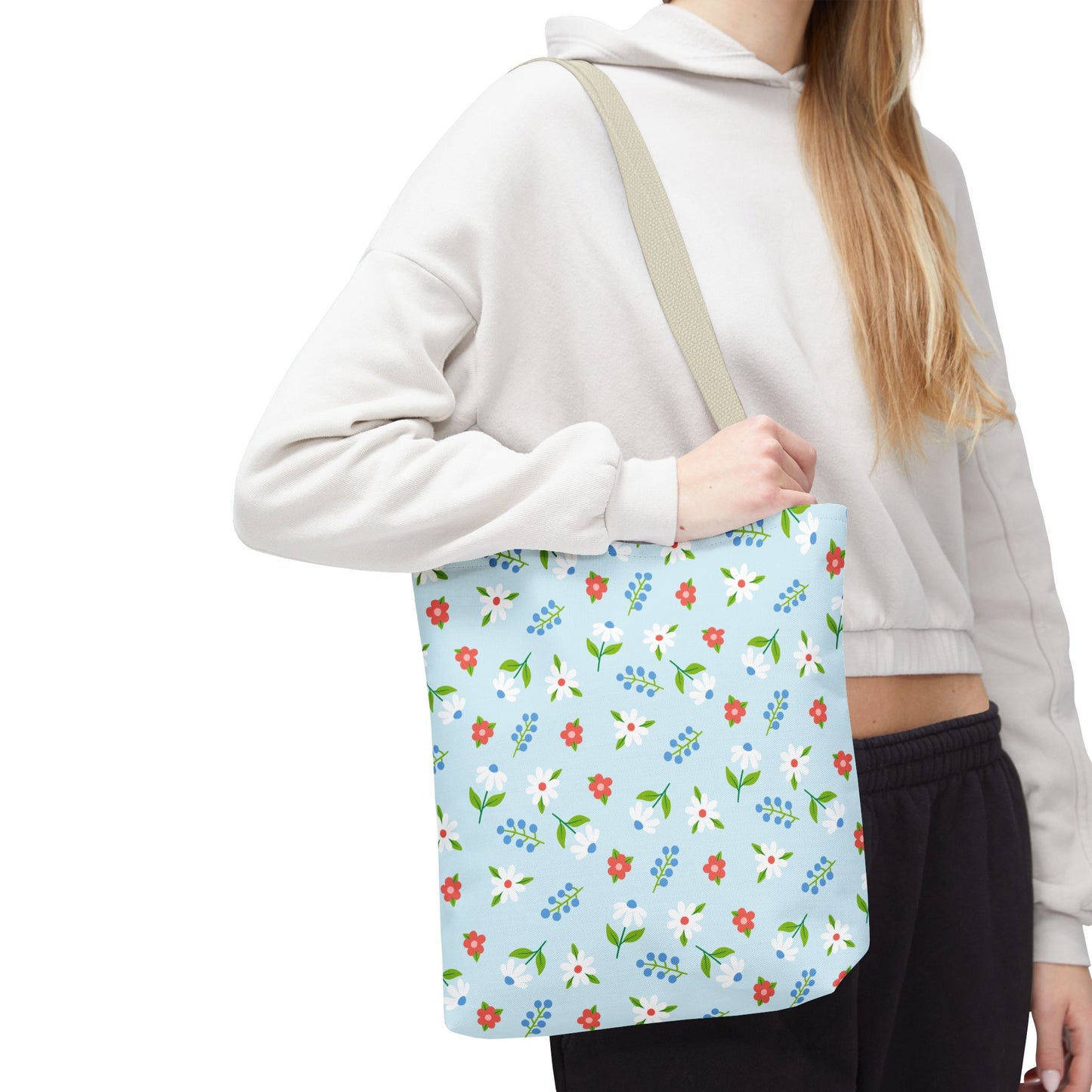 Floral Tote Bag, Spring Style, Eco-Friendly Shopping Bag, Gift for Her, Reusable Grocery Tote, Bright Floral Design