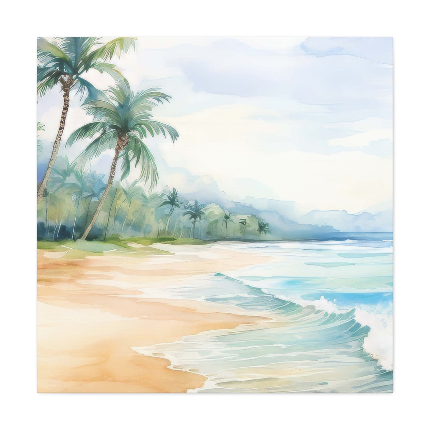 Beach Vibes Wall Art, Coastal Canvas Print, Tropical Decor, Ocean Scene Artwork, Home Decor, Gift for Beach Lovers, Summer Wall Art