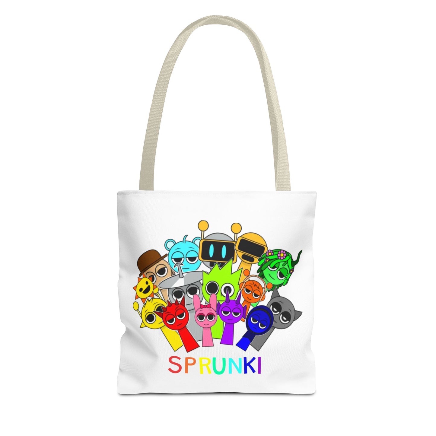 Fun Character Tote Bag – Sprunki Design, Cute Shopping Bag, Colorful Art Tote, Gift for Kids, Cartoon Lovers