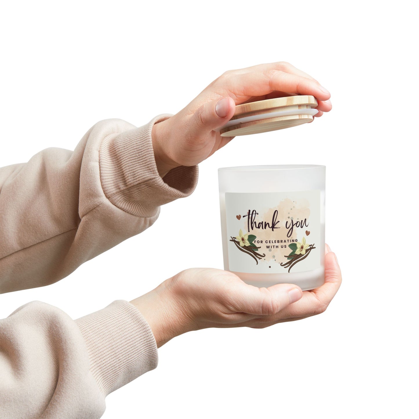 Personalized Thank You Candle - Frosted Glass 11oz