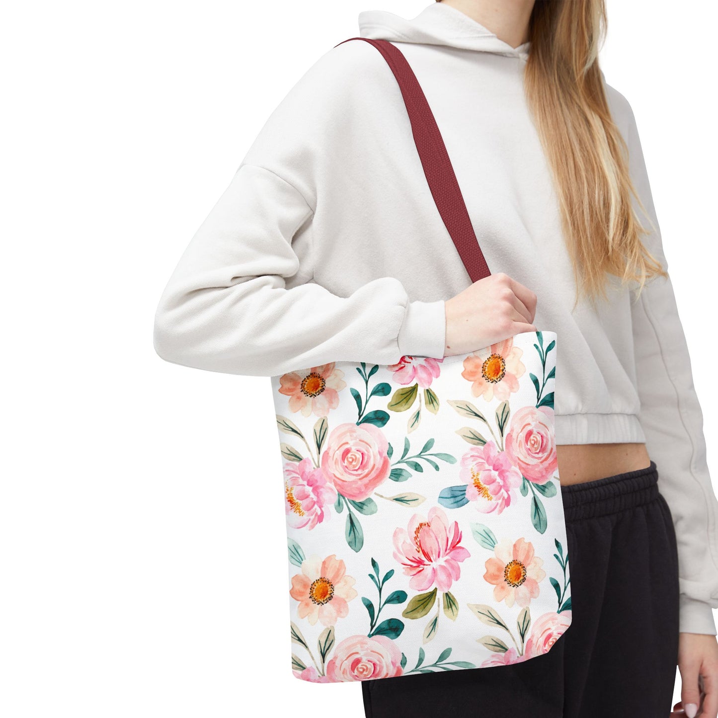 Floral Print Tote Bag, Stylish Shopping, Eco-Friendly Gift, Beach Bag, Floral Tote, Everyday Carryall