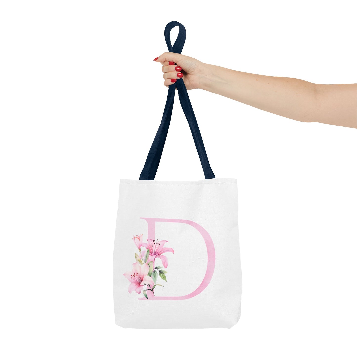 Personalized Floral Tote Bag, Custom Initial Tote, Eco-Friendly Shopping Bag, Gift for Her, Monogrammed Bag