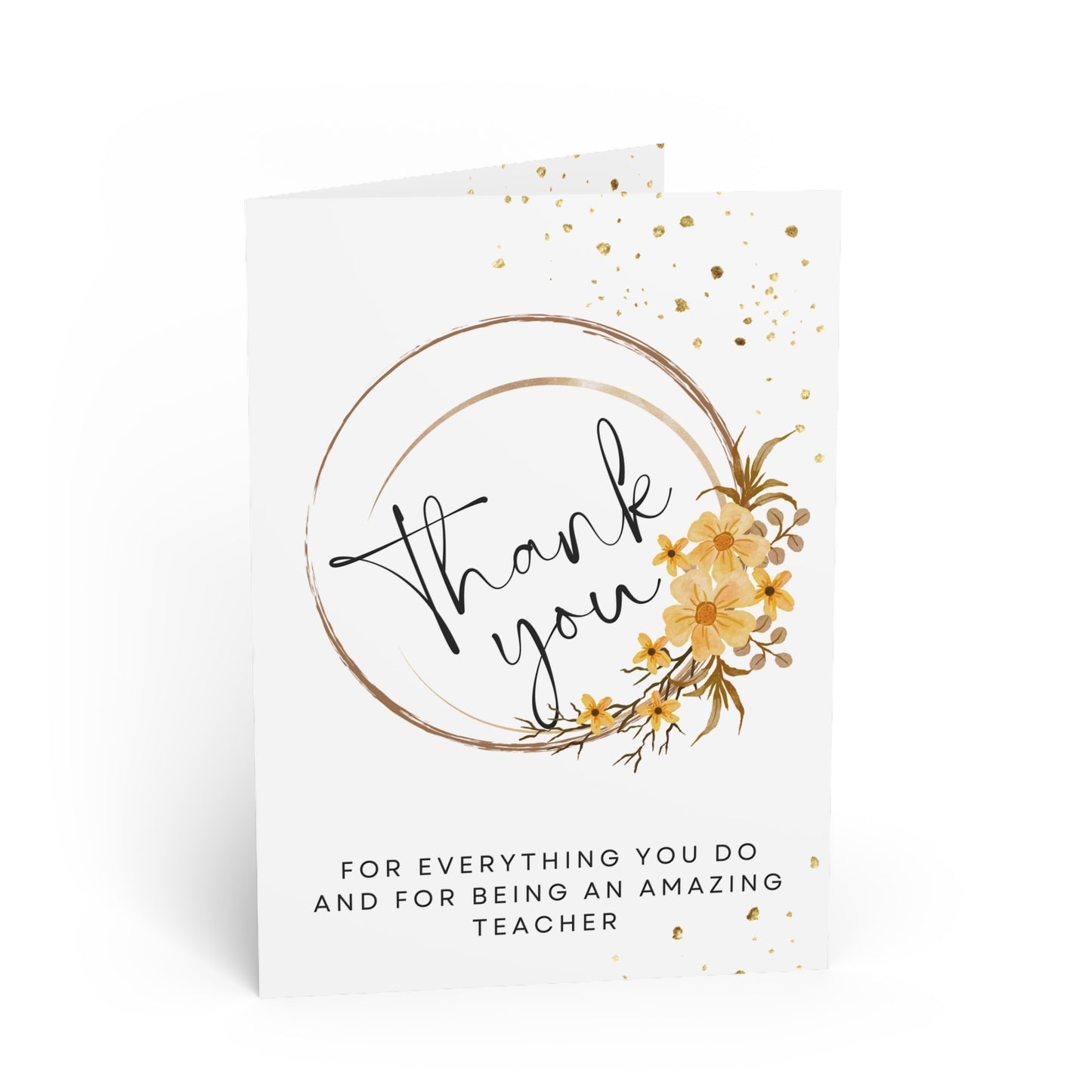Elegant Thank You Greeting Cards for Teachers, Appreciation Notes, Teacher Gifts, Thank You Cards, Floral Design
