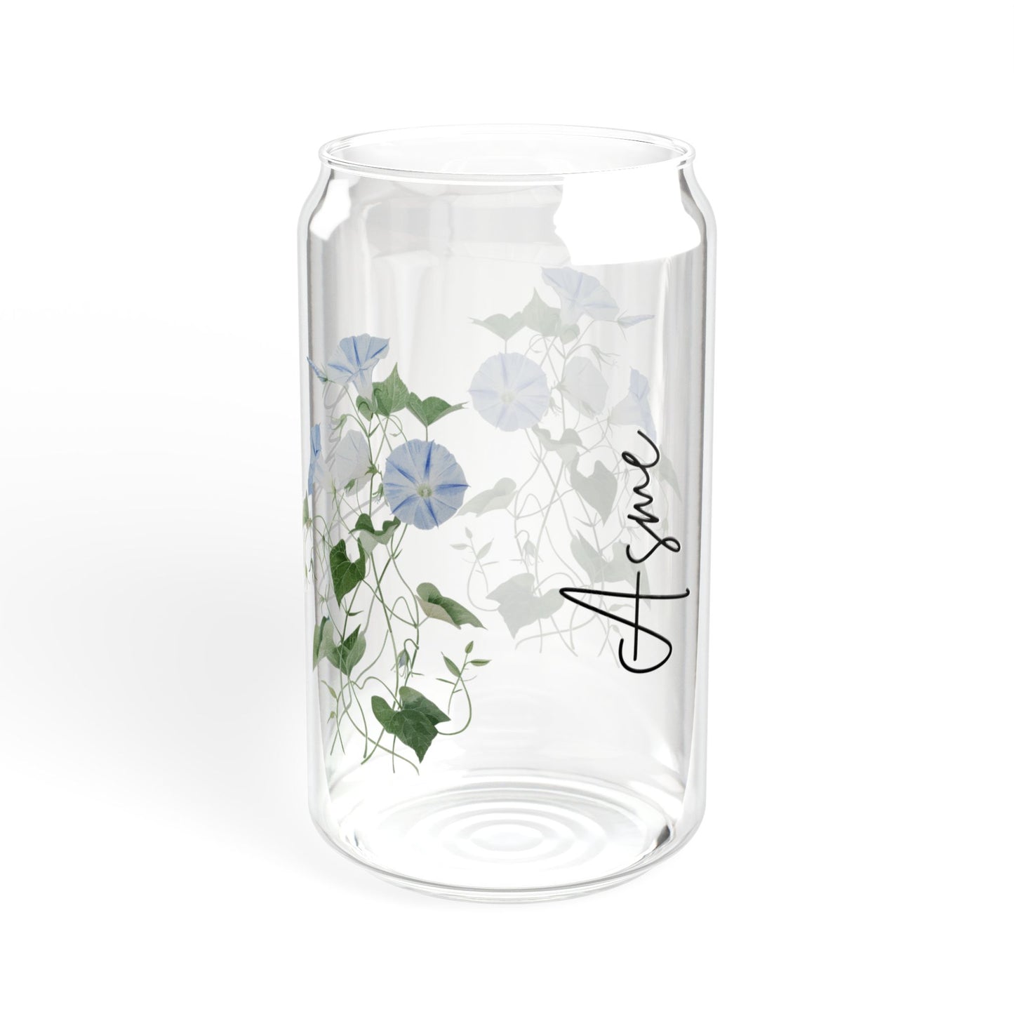 Floral Sipper Glass | 16oz Botanical Drinkware, Eco-Friendly Cup, Reusable Beverage Container, Perfect Gift for Nature Lovers