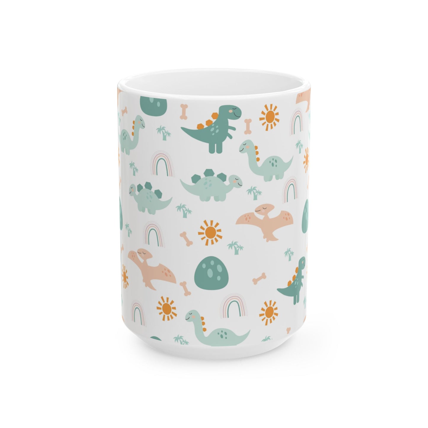 Whimsical Dinosaur Ceramic Mug - Fun Kids Drinkware | 11oz & 15oz