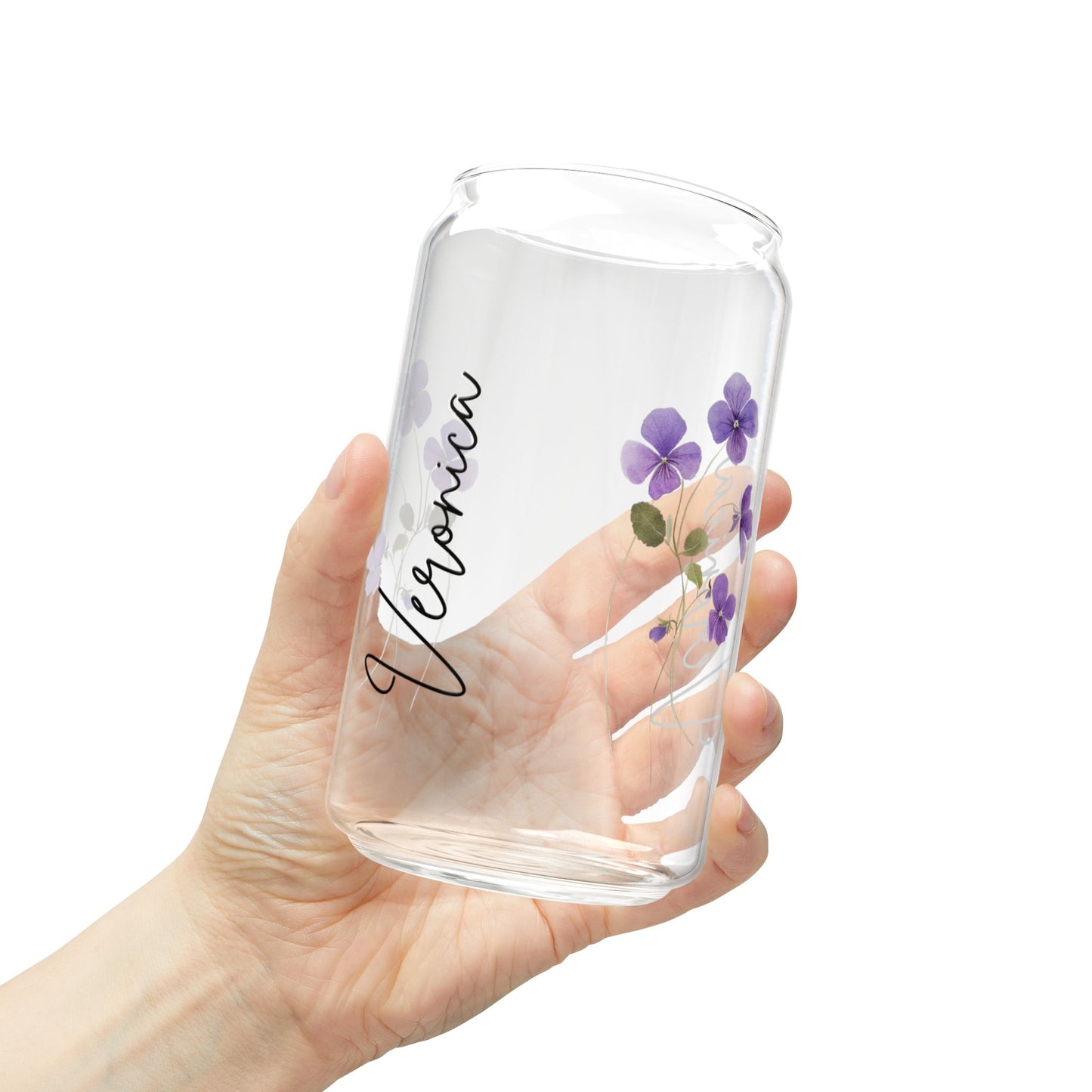 Floral Sipper Glass, Personalized Drinkware, Eco-Friendly Straw Tumbler, Perfect for Gifts, Birthday Parties, Summer Picnics, Home Decor