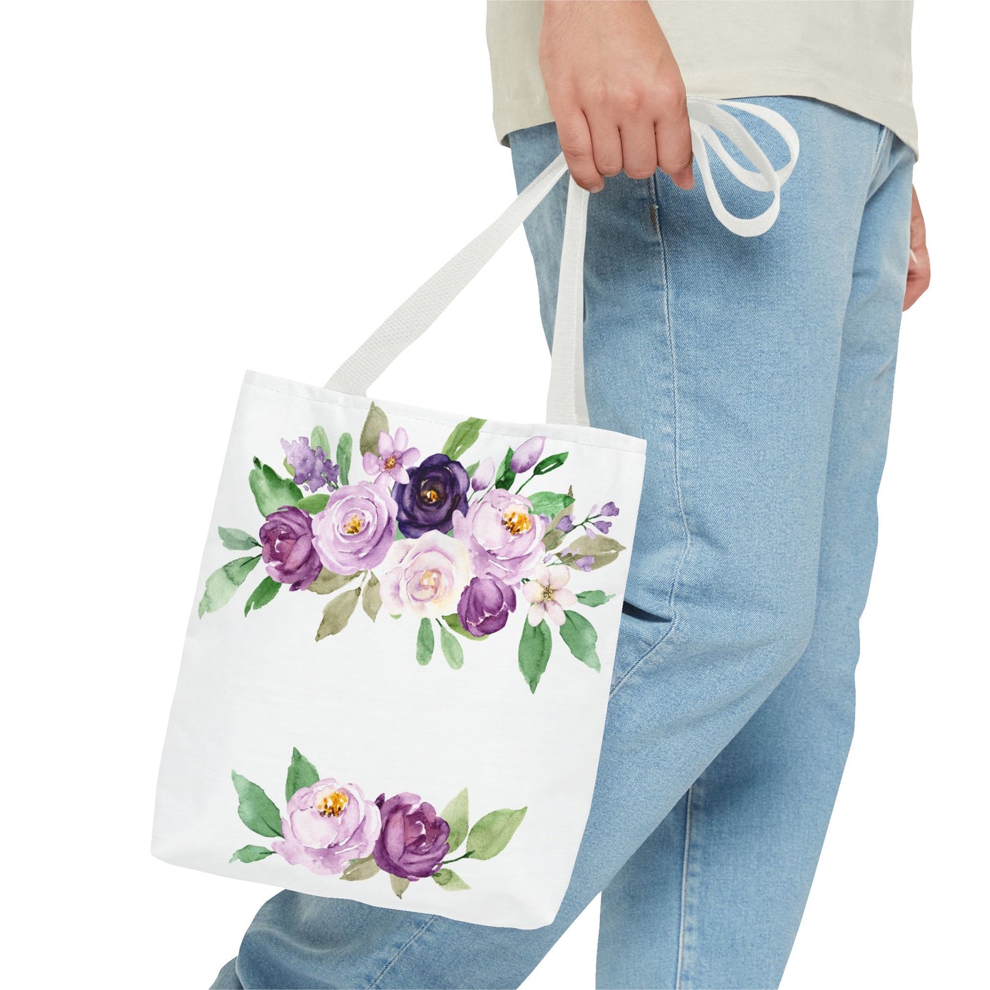 Floral Tote Bag, Stylish Market Bag, Spring Gift, Eco-Friendly Shopping Bag, Flower Print, Birthday Present, Lightweight Carryall