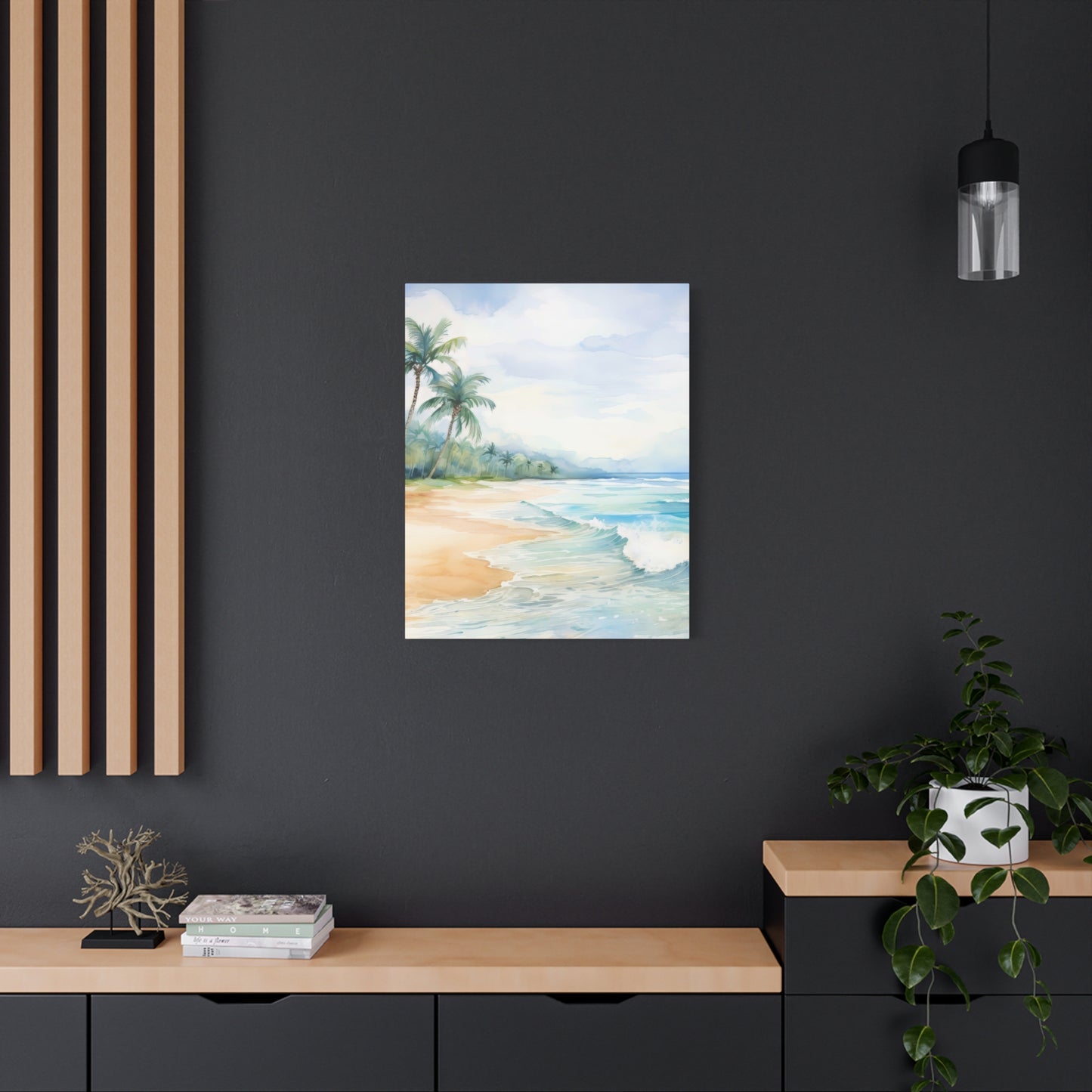 Beach Vibes Wall Art, Coastal Canvas Print, Tropical Decor, Ocean Scene Artwork, Home Decor, Gift for Beach Lovers, Summer Wall Art