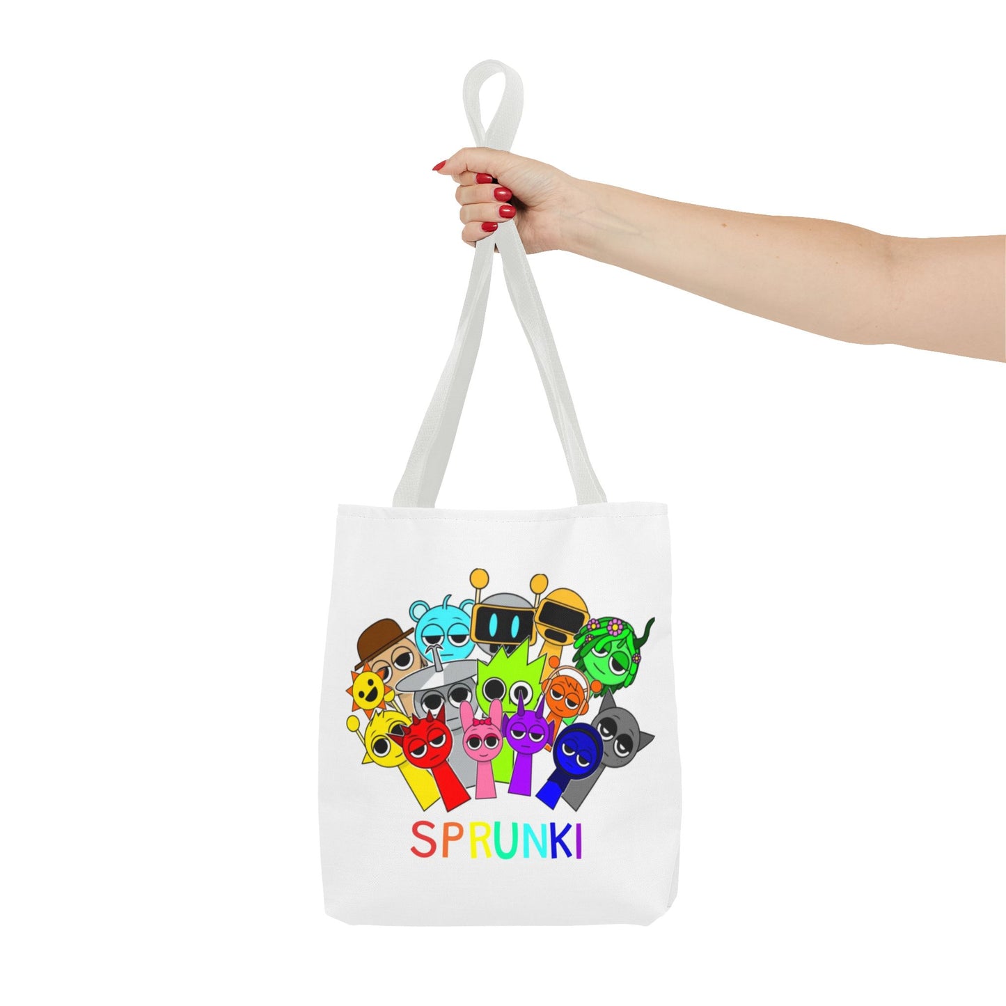 Fun Character Tote Bag – Sprunki Design, Cute Shopping Bag, Colorful Art Tote, Gift for Kids, Cartoon Lovers