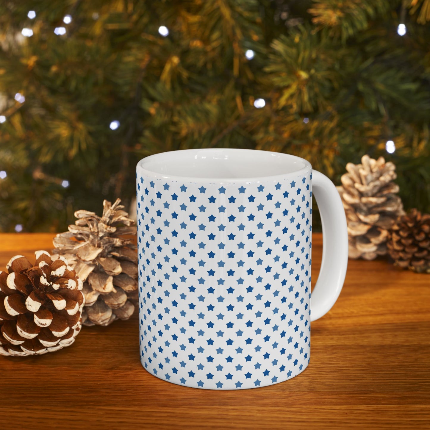 Starry Blue Ceramic Mug, Cute Coffee Cup, Gift for Her, Birthday Gift, Cozy Home Decor, Inspirational Drinkware