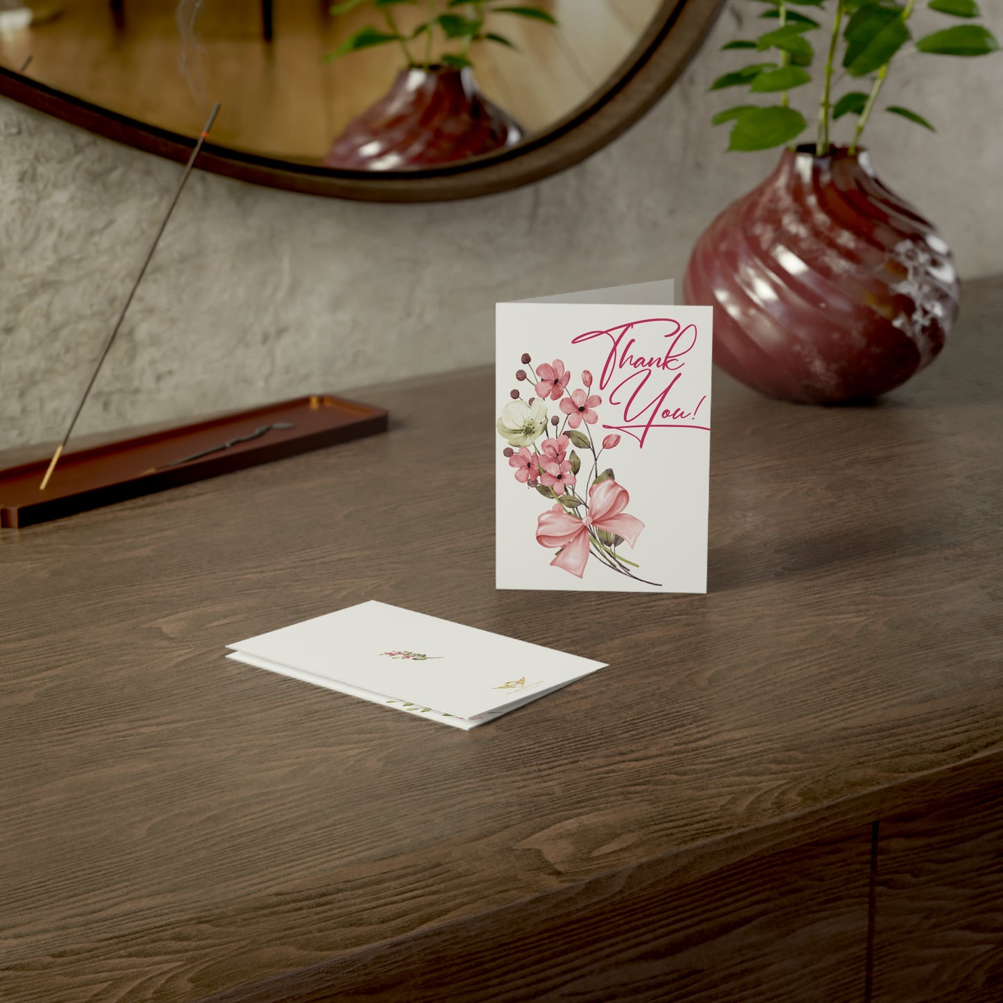 Floral Thank You Greeting Cards, Handmade Card Set, Birthday Cards, Thank You Notes, Elegant Stationery, Gift Card Envelopes