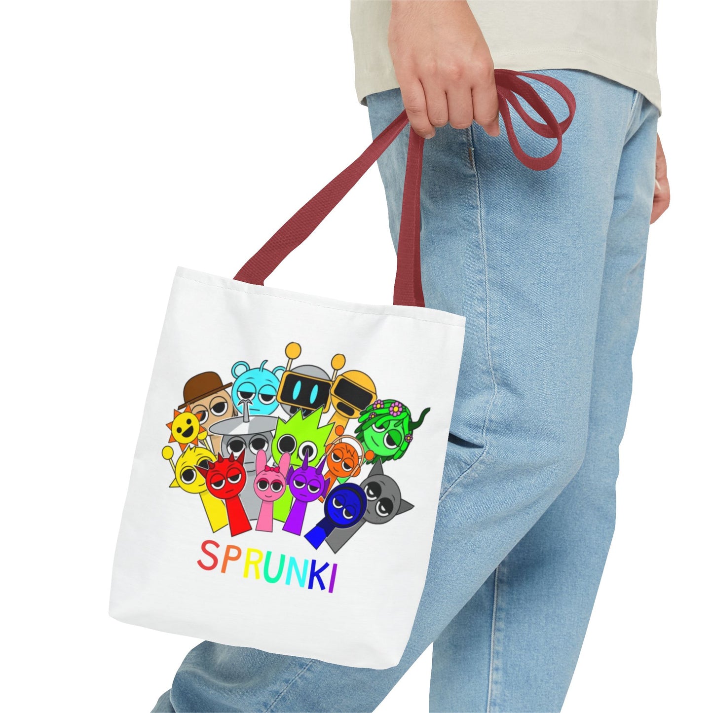Fun Character Tote Bag – Sprunki Design, Cute Shopping Bag, Colorful Art Tote, Gift for Kids, Cartoon Lovers