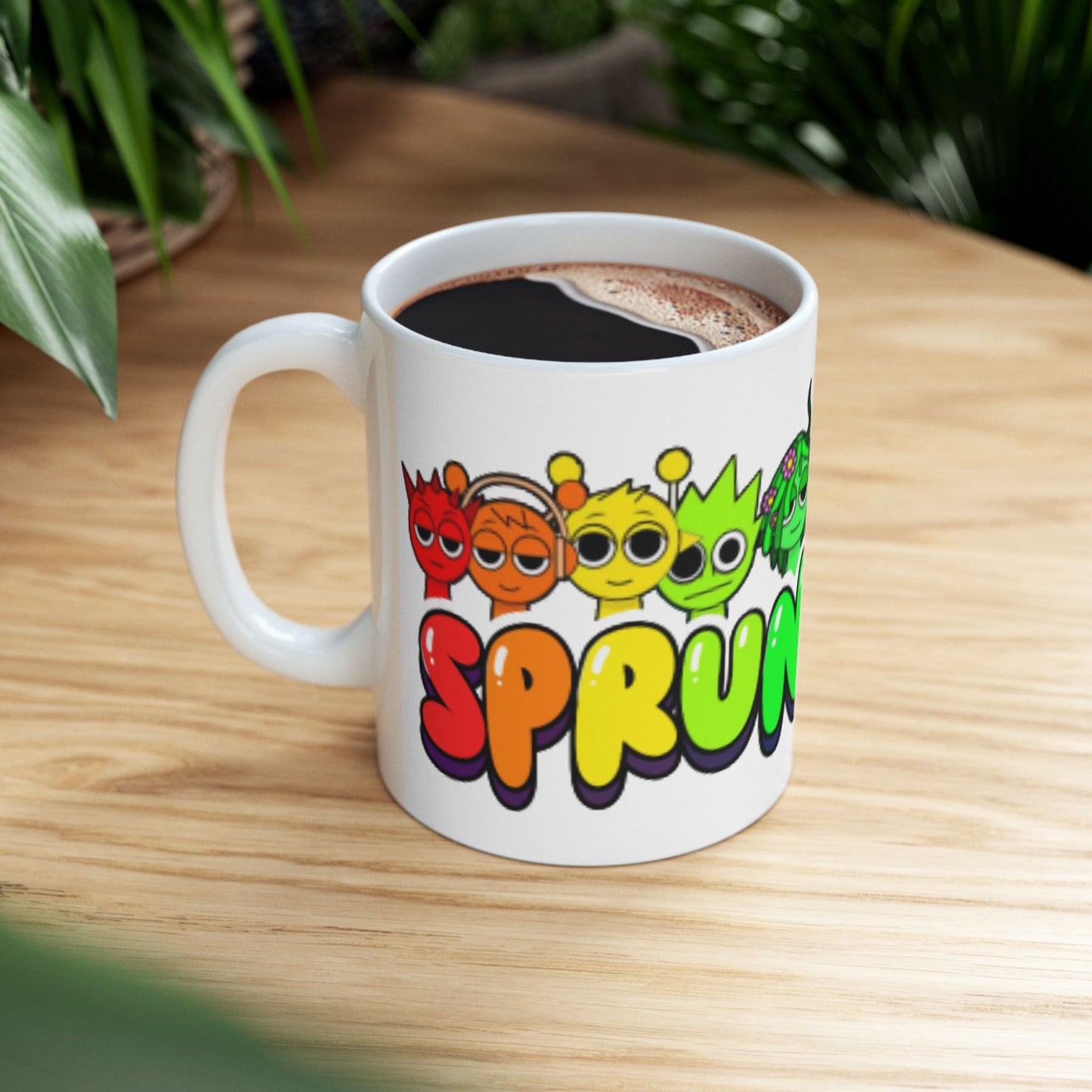Fun Colorful Sprunki Ceramic Coffee Mug - Perfect Gift for Kids and Gamers