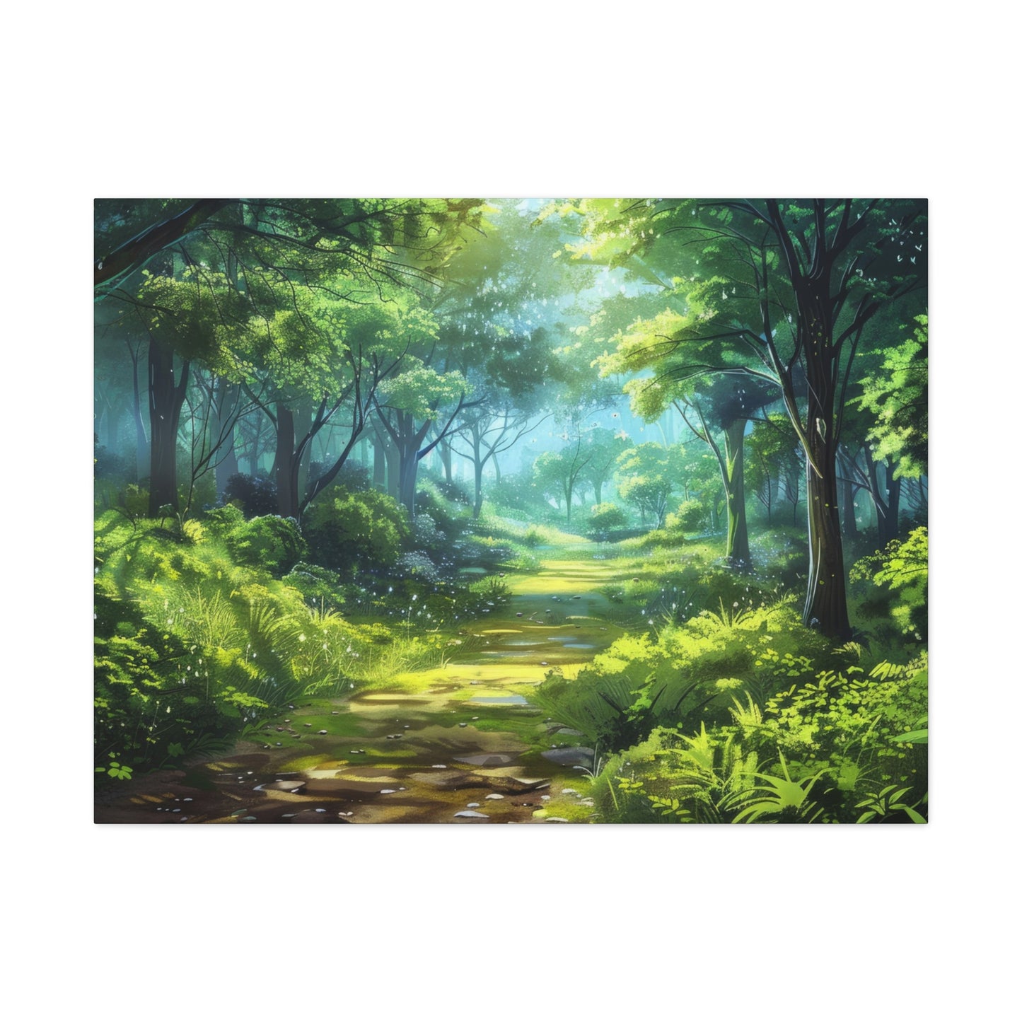 Serene Forest Canvas Print, Nature Wall Art, Home Decor, Gift for Nature Lovers, Eco-Friendly Artwork, Meditation Decoration