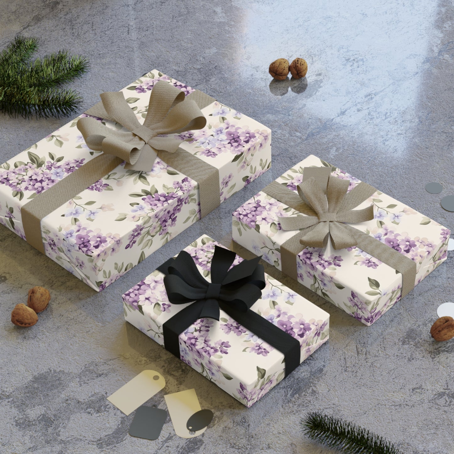 Floral Gift Wrapping Paper Roll, Elegant Floral Wrap for Birthdays, Weddings, Showers, Christmas Gifts, Eco-Friendly Wrapping