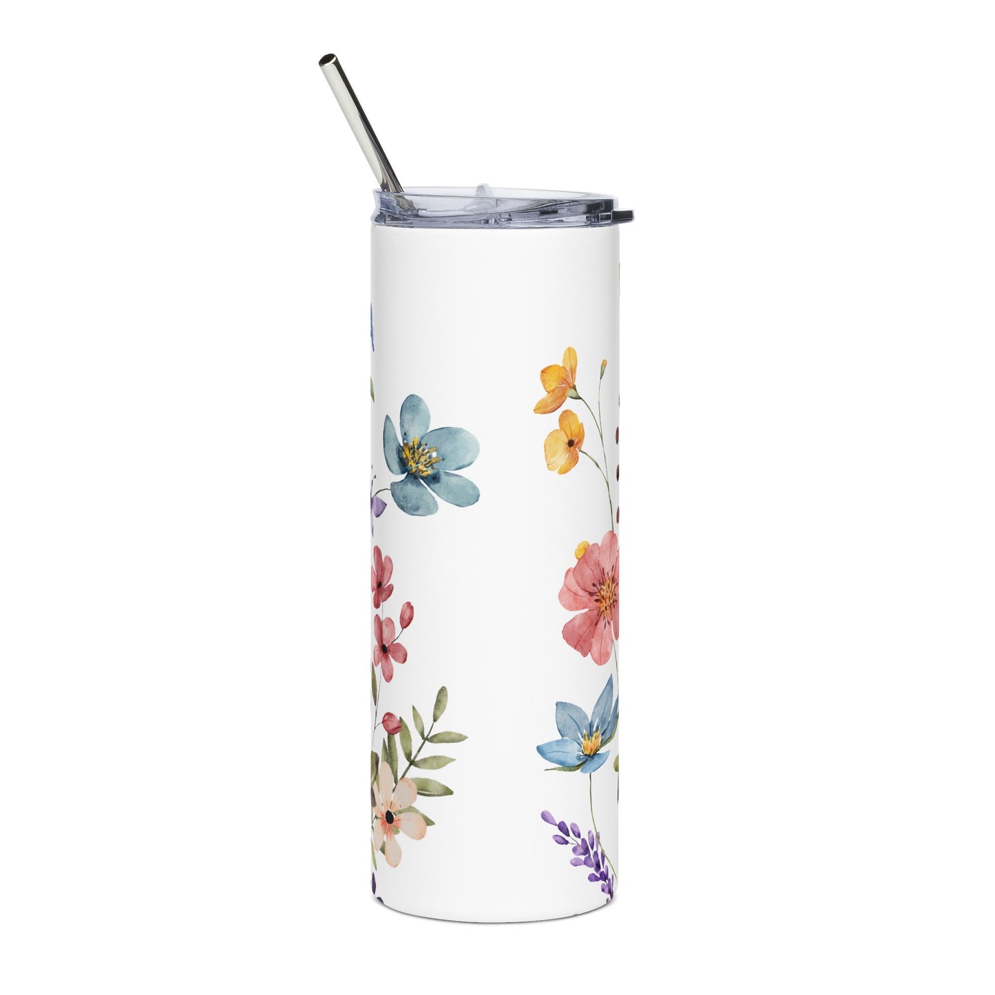 Floral Stainless Steel Tumbler - 20oz, Eco-Friendly Drinkware, Travel Mug, Gift for Her, Summer Beverage Holder, Floral Design