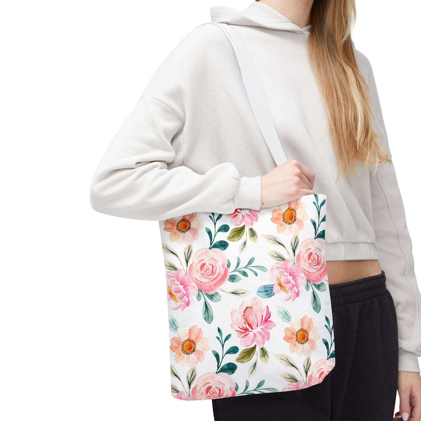 Floral Print Tote Bag, Stylish Shopping, Eco-Friendly Gift, Beach Bag, Floral Tote, Everyday Carryall