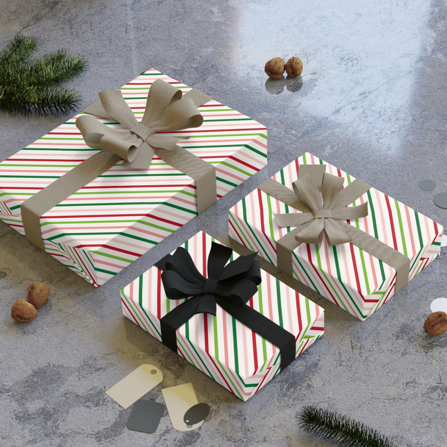 Festive Holiday Gift Wrapping Paper Roll, Christmas Wrapping, Merry and Bright Gift Wrap, Eco-Friendly Gift Wrap, Seasonal Decor