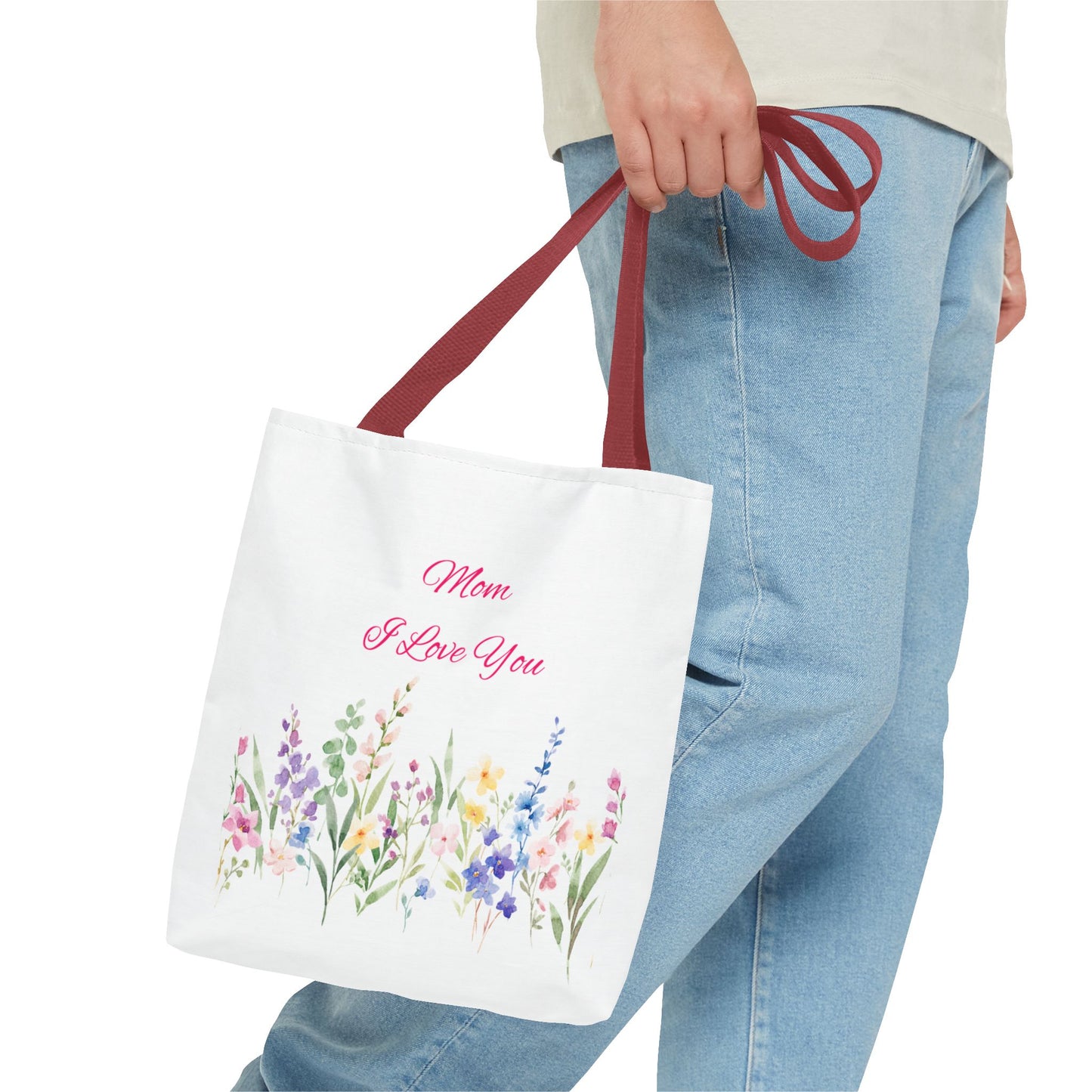 Floral Tote Bag for Moms, Mother's Day Gift, Reusable Shopping Bag, Elegant Floral Design, Eco-Friendly Mom Purse, Daily Use Bag
