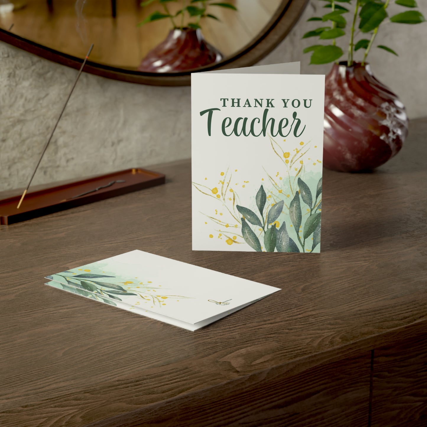 Thank You Teacher Greeting Cards Set | Floral Cards, Teacher Appreciation, Thank You Notes, Classroom Gifts, Stationery