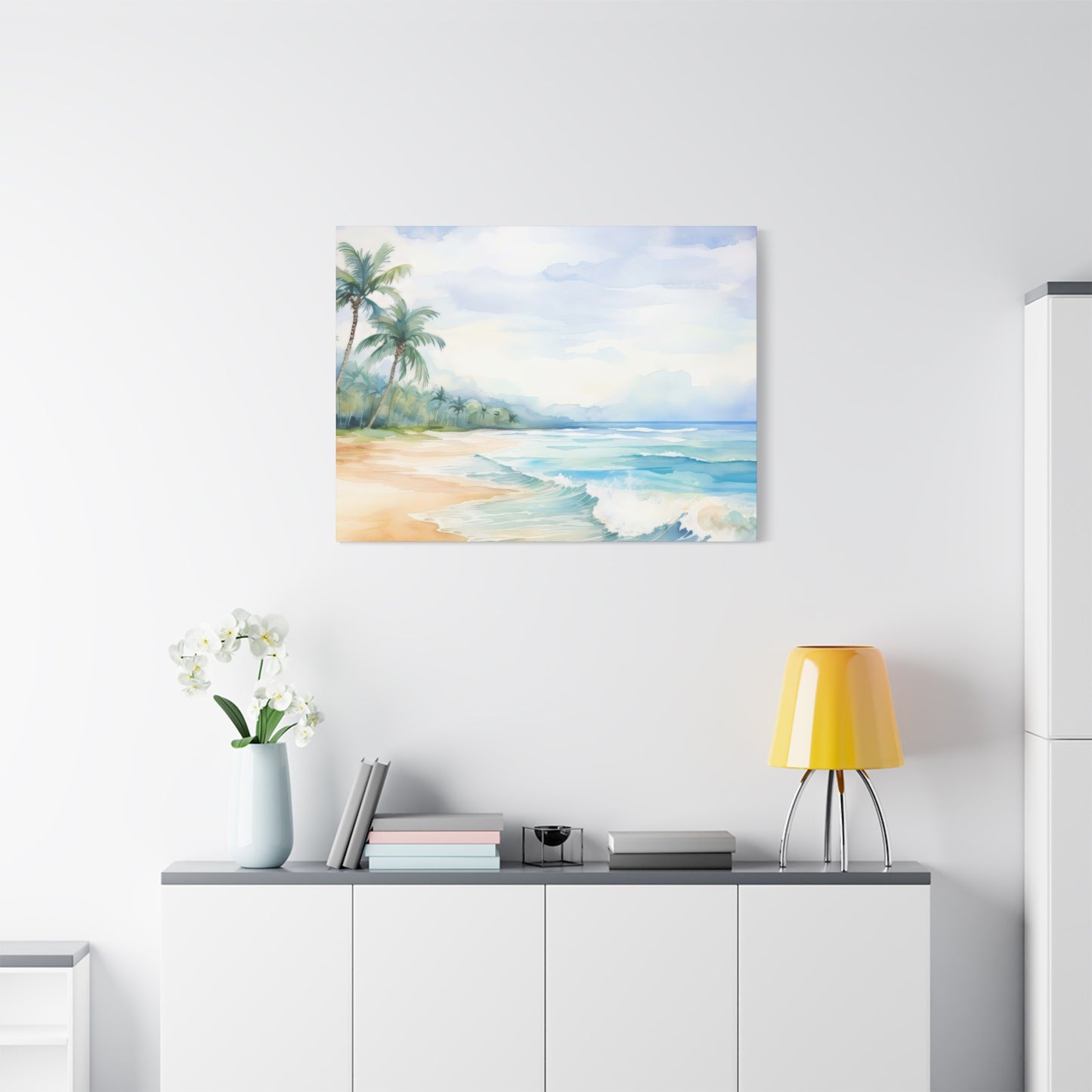 Beach Vibes Wall Art, Coastal Canvas Print, Tropical Decor, Ocean Scene Artwork, Home Decor, Gift for Beach Lovers, Summer Wall Art