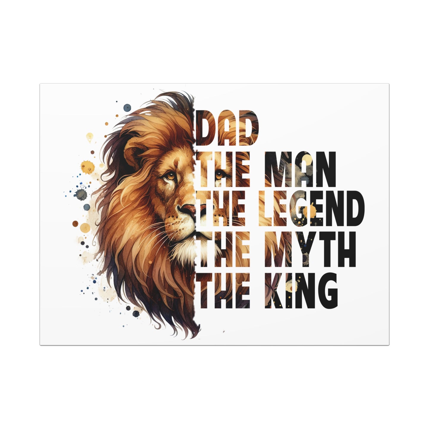 Canvas Wall Art, Inspirational Dad Lion Decor, Gift for Father's Day, Home Decor Print, Unique Art for Family