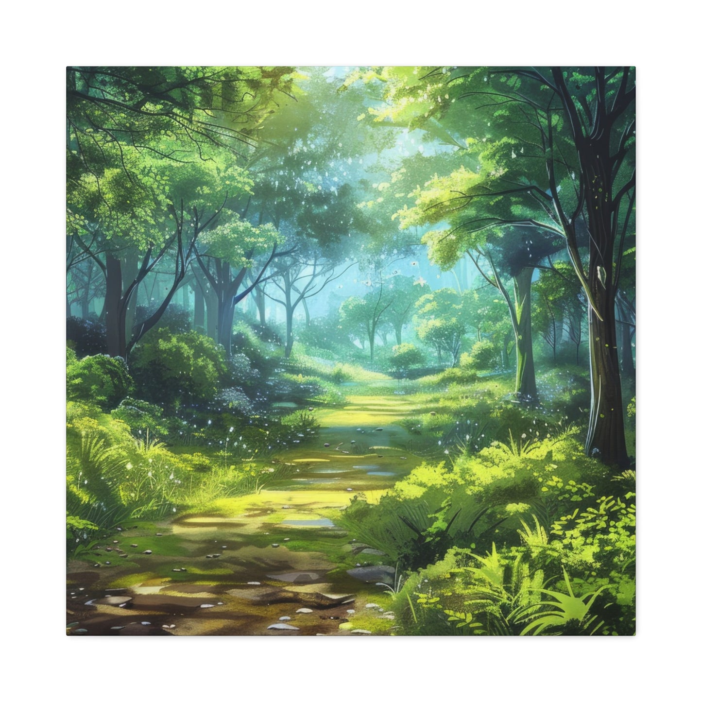 Serene Forest Canvas Print, Nature Wall Art, Home Decor, Gift for Nature Lovers, Eco-Friendly Artwork, Meditation Decoration
