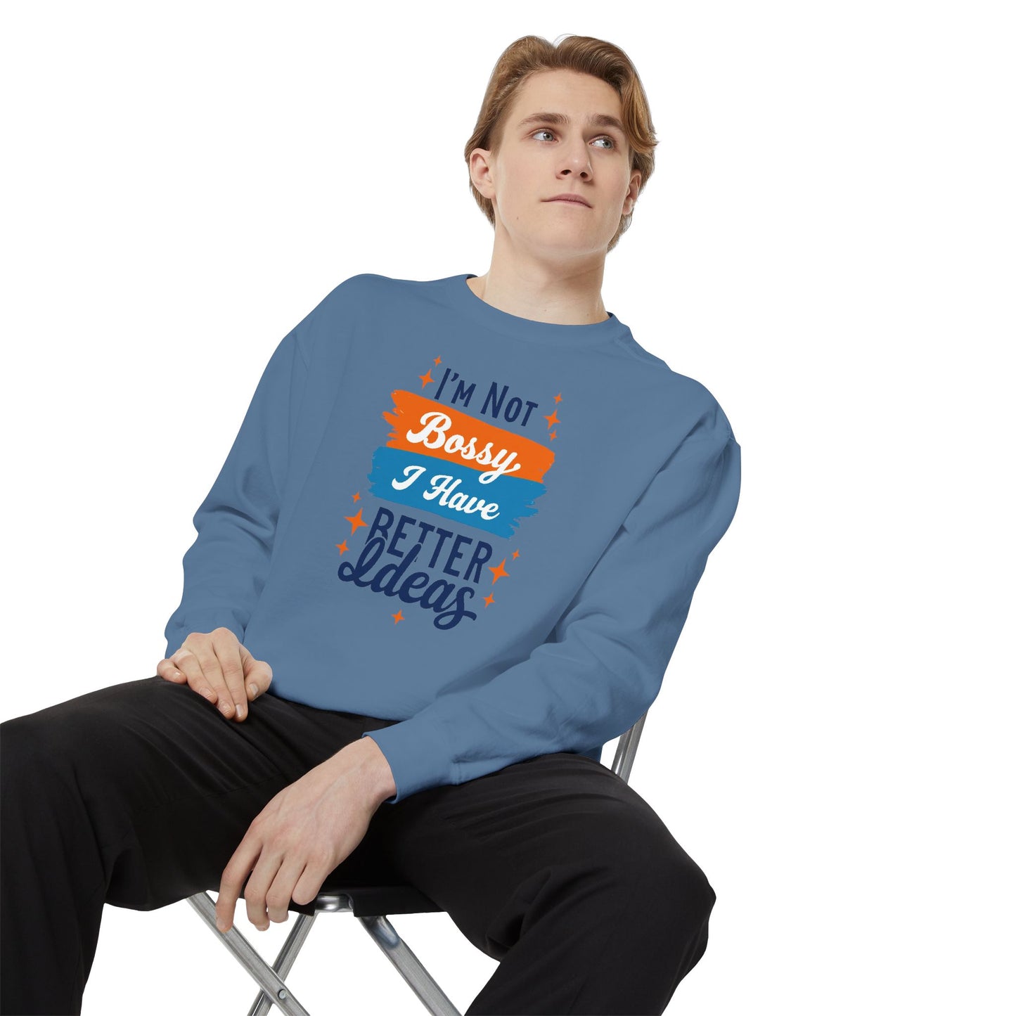 Bossy Ideas Unisex Sweatshirt - Cozy Gift for Friends, Funny Casual Wear, Unique Birthday Present, Relaxed Fit, Cool Motivational Apparel