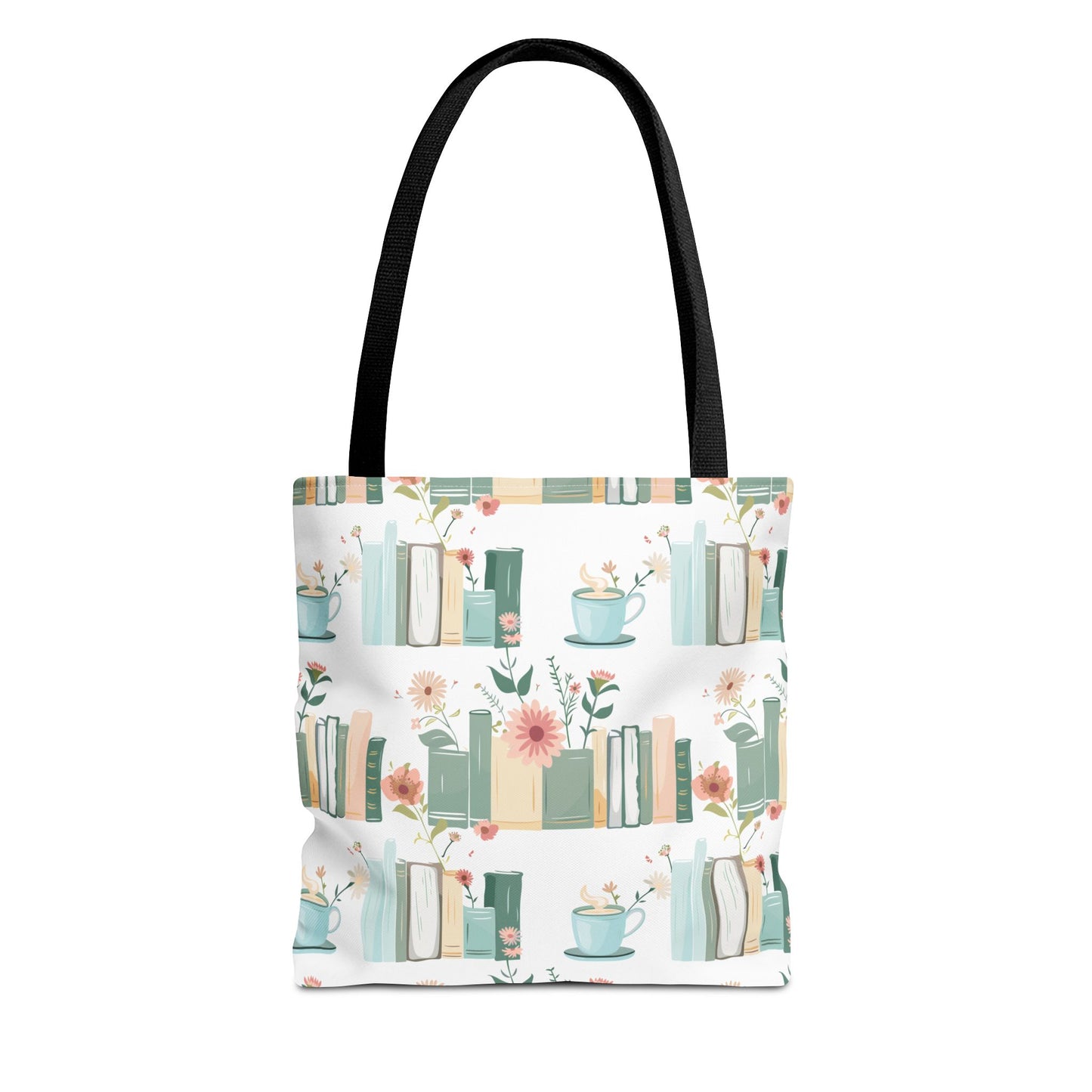 Book Lovers Floral Tote Bag, Eco-Friendly Shopping Bag, Library Tote, Gift for Readers, Canvas Handbag, Botanical Design