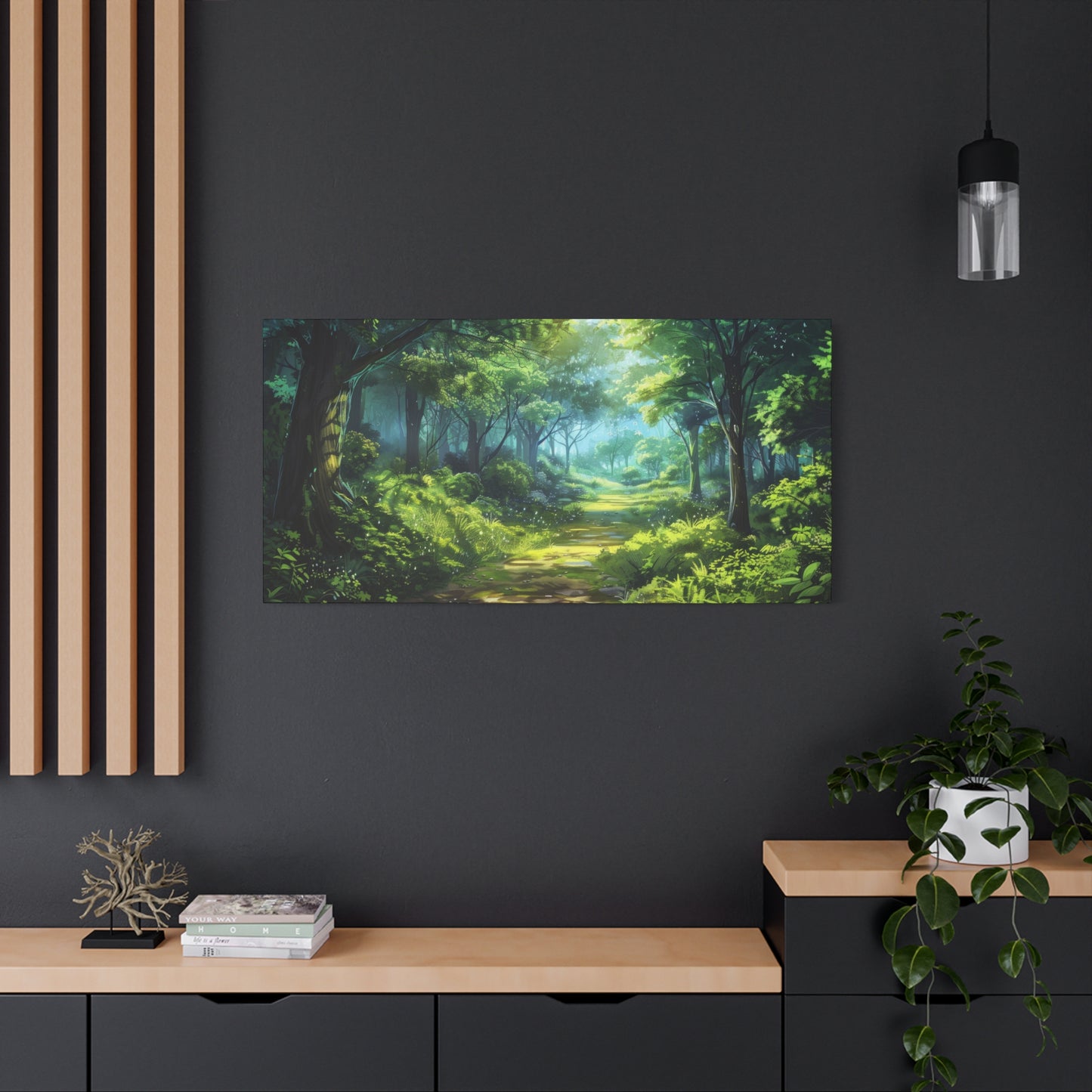 Serene Forest Canvas Print, Nature Wall Art, Home Decor, Gift for Nature Lovers, Eco-Friendly Artwork, Meditation Decoration