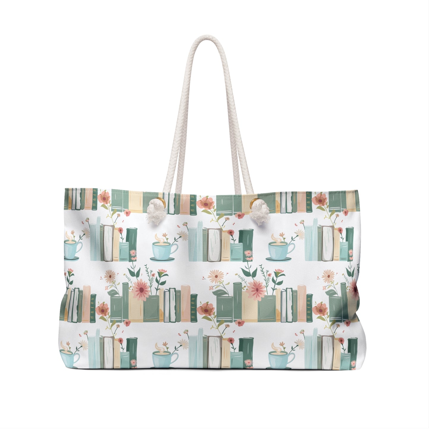 Charming Floral Weekender Bag - Perfect for Book Lovers, Beach Days, Travel Essentials, Weekend Getaways, Eco-Friendly Design