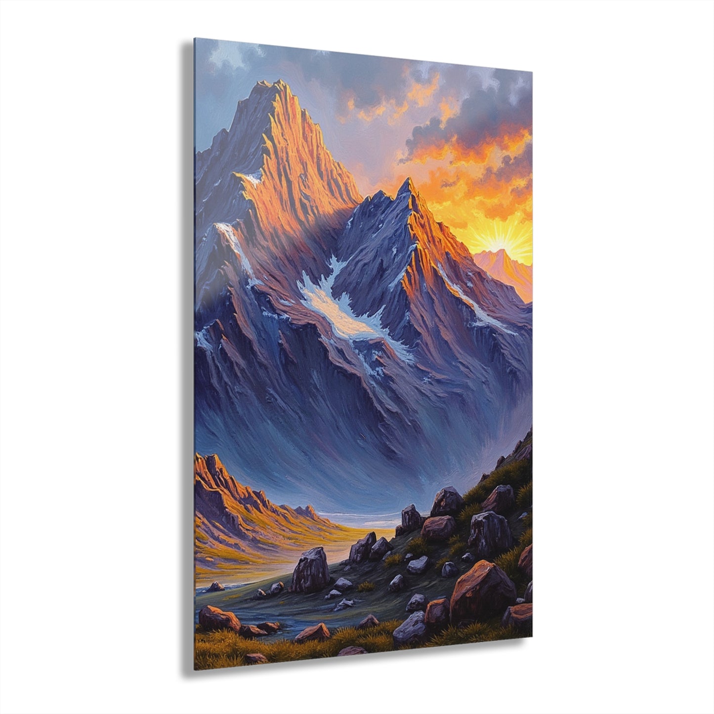 Nature-Inspired Acrylic Print Wall Art, Mountain Landscape Decor, Home Office Artwork, Gift for Nature Lovers, Scenic Decor
