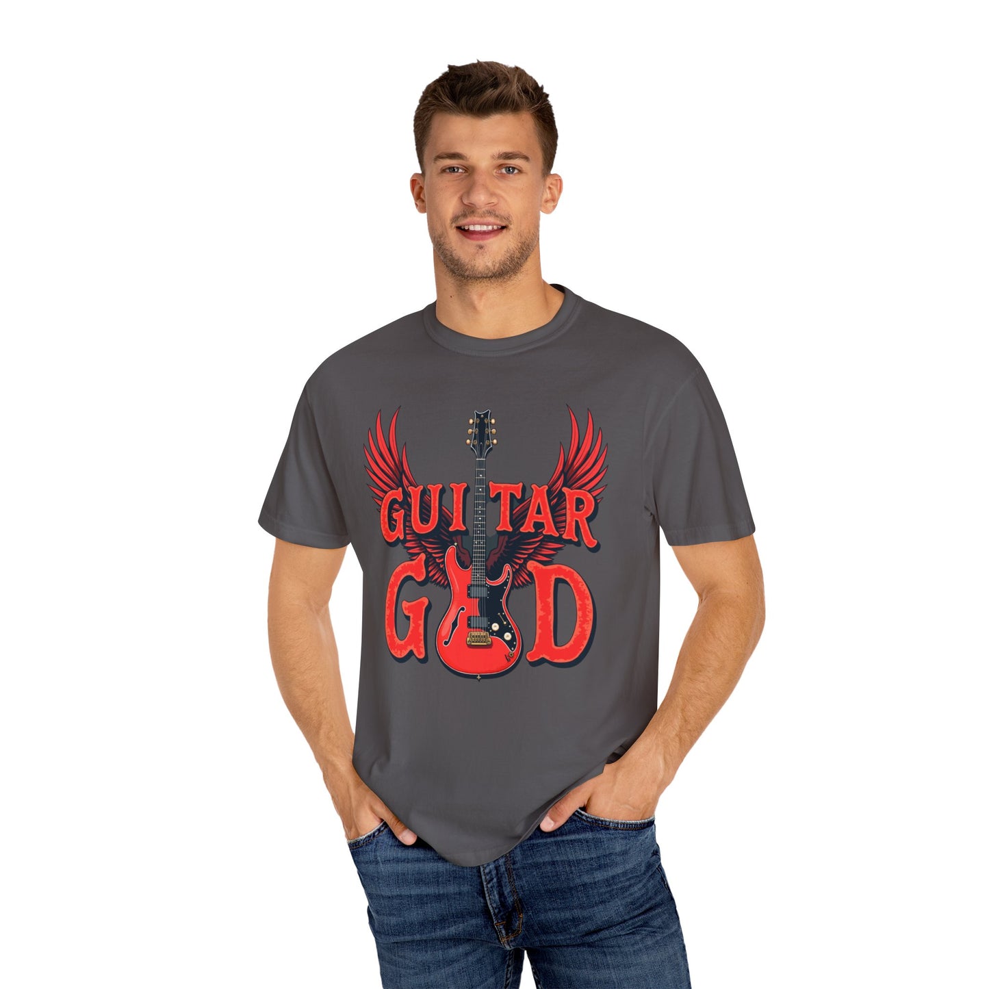 Guitar God T-Shirt, Music Lover Gift, Unisex Graphic Tee, Rock & Roll Apparel, Concert Outfit, Gift for Musicians