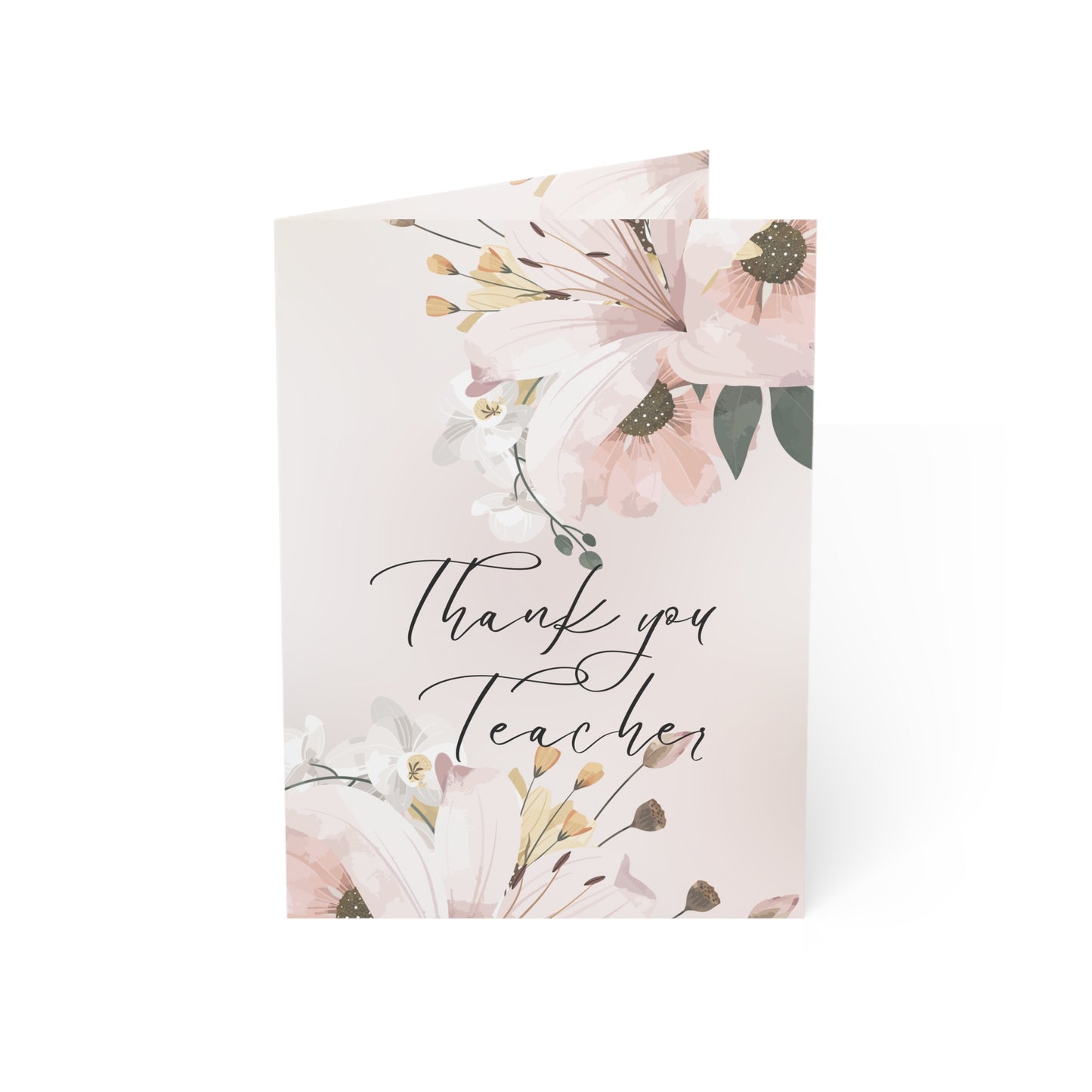 Elegant Floral Greeting Cards for Teachers - Thank You Note Set, Teacher Appreciation, Stationery, Thank You Gift, Educational Celebrations