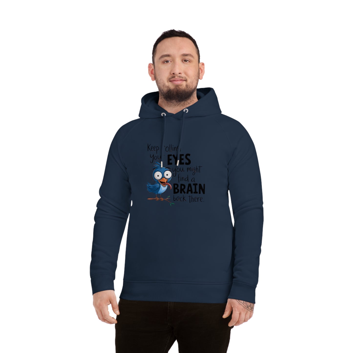 Funny Owl Hooded Sweatshirt, Keep Rolling Your Eyes Hoodie, Cute Animal Hoodie, Gift for Bird Lovers, Cozy Humor Clothing