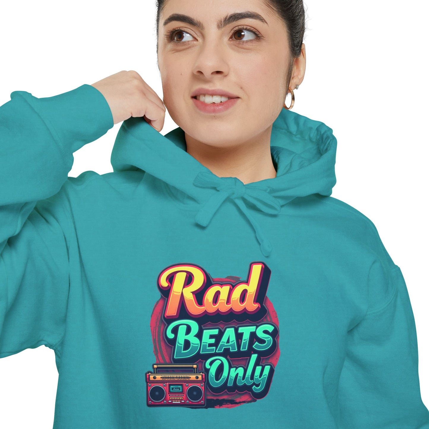 Rad Beats Unisex Hoodie, Music Lover Gift, Fun Retro Apparel, Unique Streetwear, Perfect for Casual Outfits