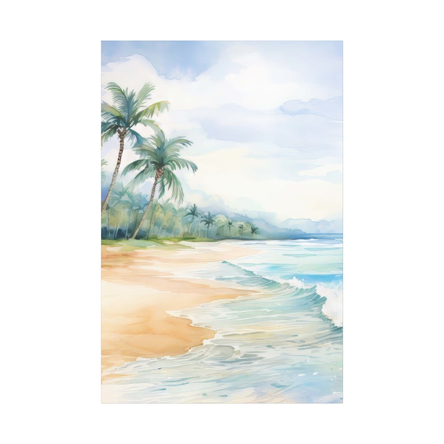 Beach Vibes Wall Art, Coastal Canvas Print, Tropical Decor, Ocean Scene Artwork, Home Decor, Gift for Beach Lovers, Summer Wall Art