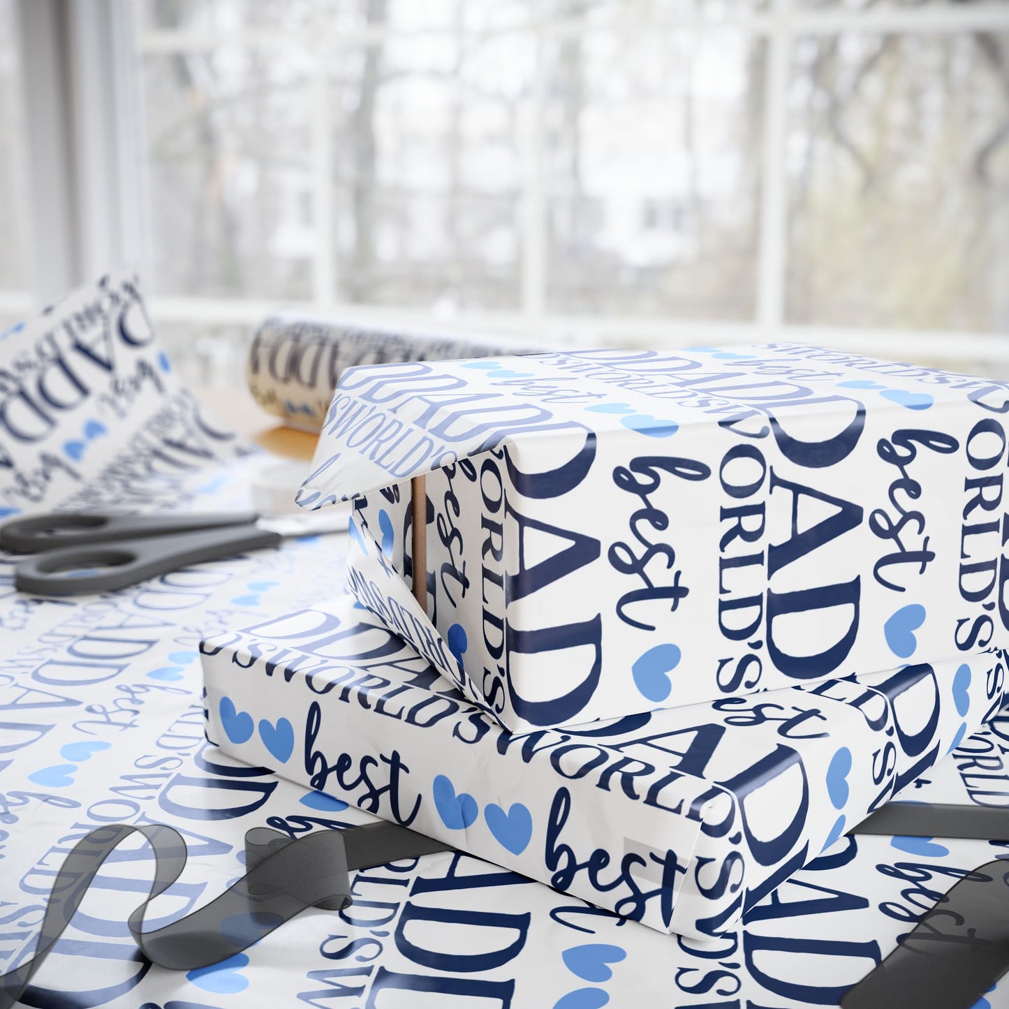 Father's Day Wrapping Paper, Gift Wrap for Dad, Birthday, Holiday, Sentimental Gift Packaging