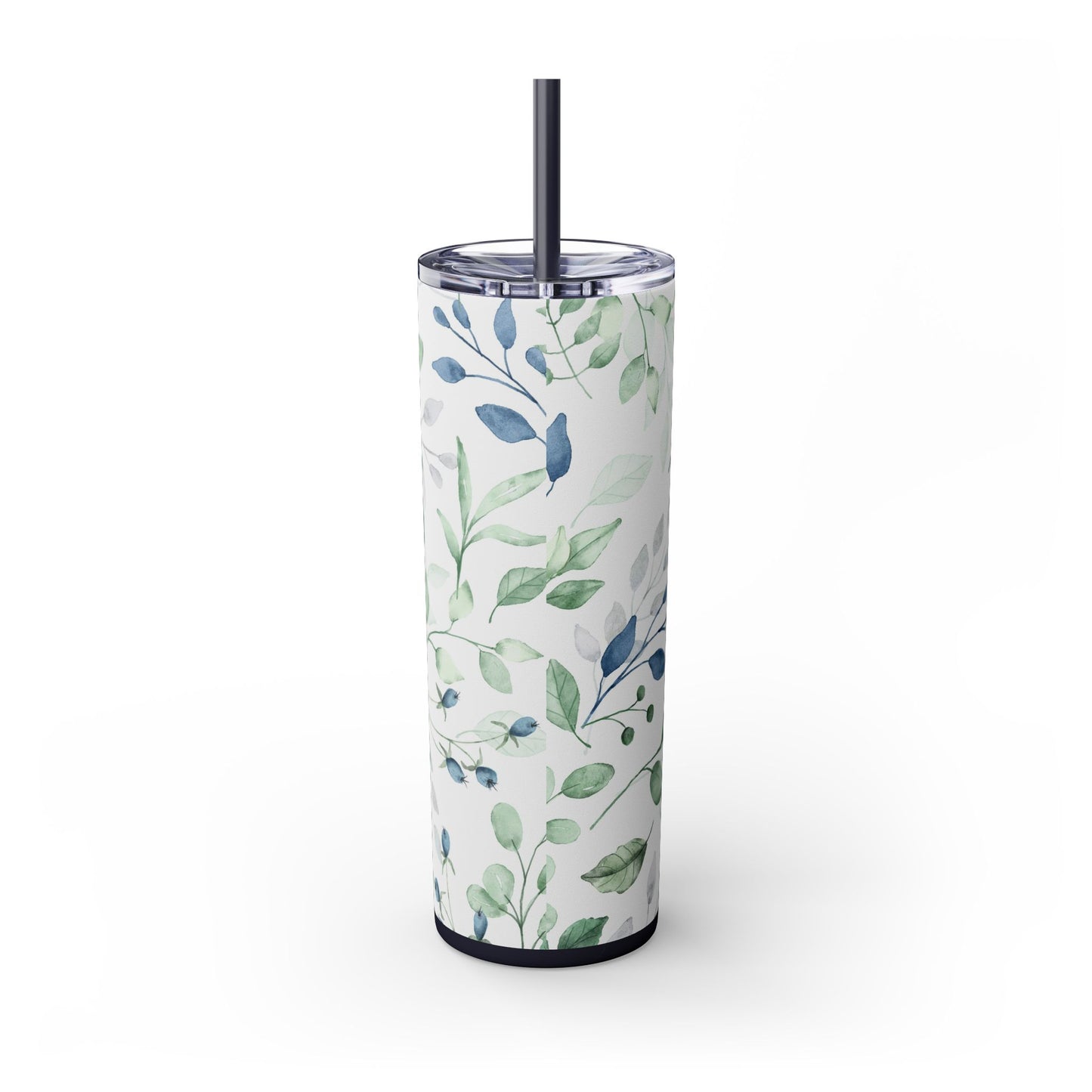 Floral Skinny Tumbler, 20oz Stainless Steel Travel Mug, Eco-Friendly Drinkware, Gift for Her, Summer Hydration, Botanical Design
