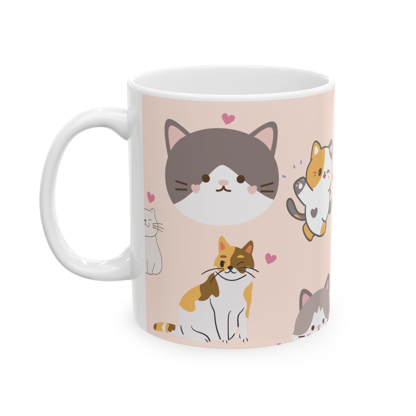 Cute Cat Lover Ceramic Mug - Adorable Animal Design for Coffee & Tea