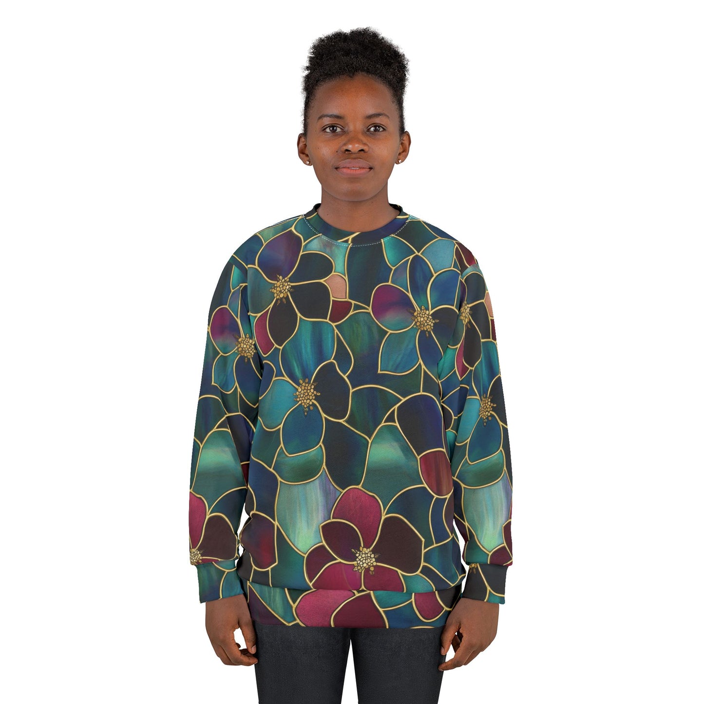 Floral AOP Unisex Sweatshirt | Cozy Sweatshirt, Flower Print Pullover, Nature Lover Gift, Trendy Outerwear, Casual Style